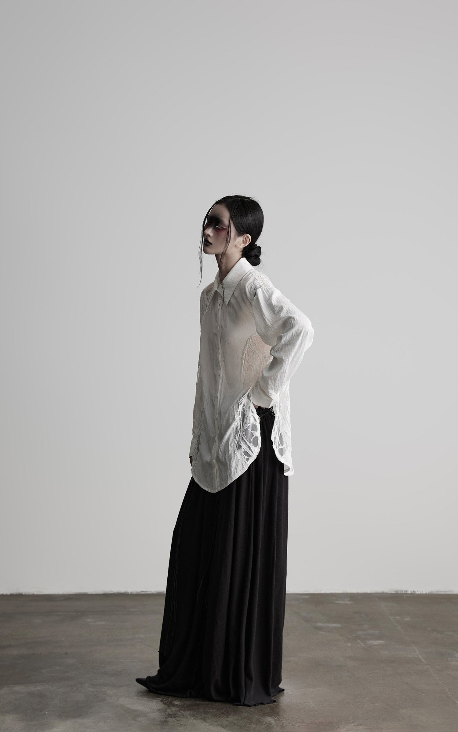 INDULGE Deconstructed Lace Paneled Shirt