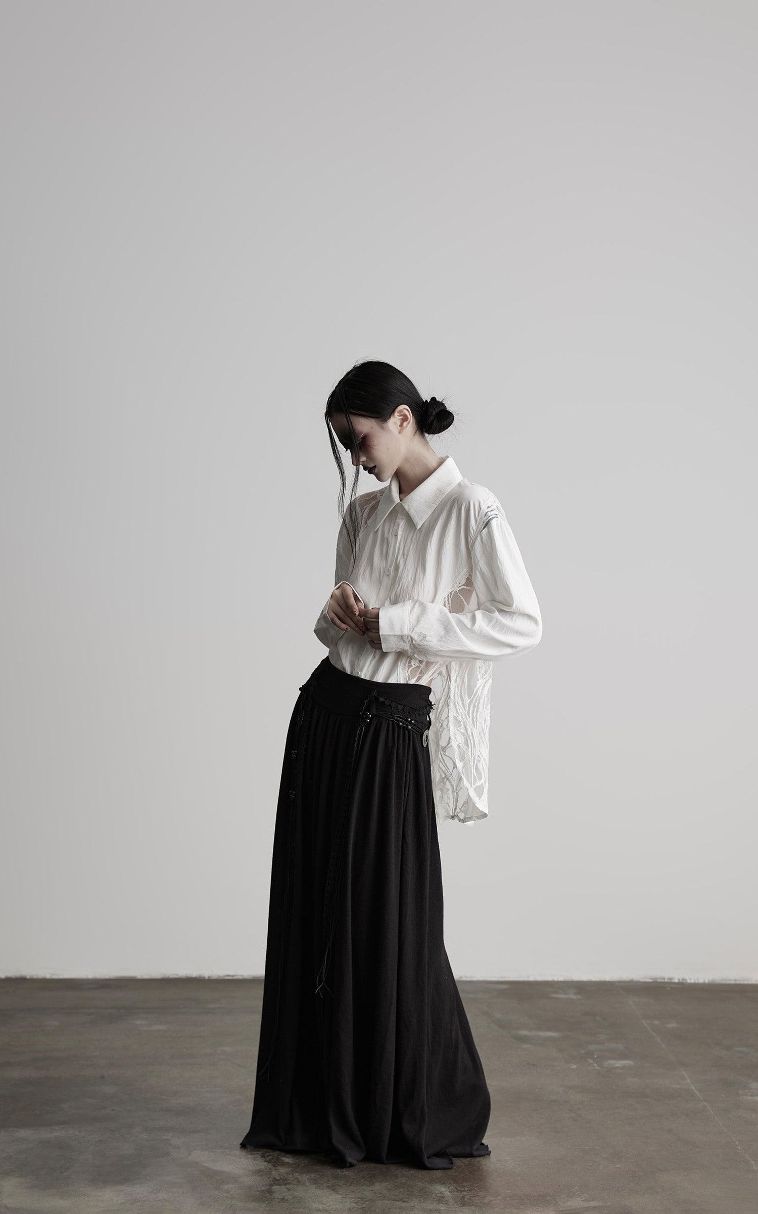 INDULGE Deconstructed Lace Paneled Shirt