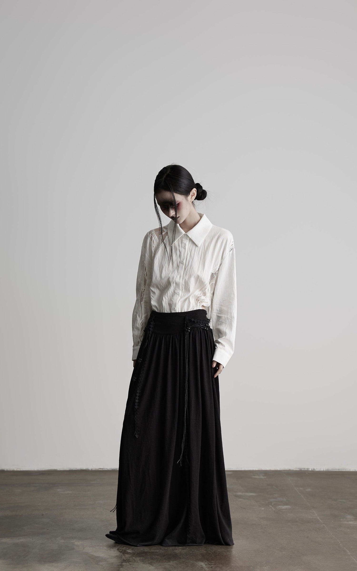 INDULGE Deconstructed Lace Paneled Shirt