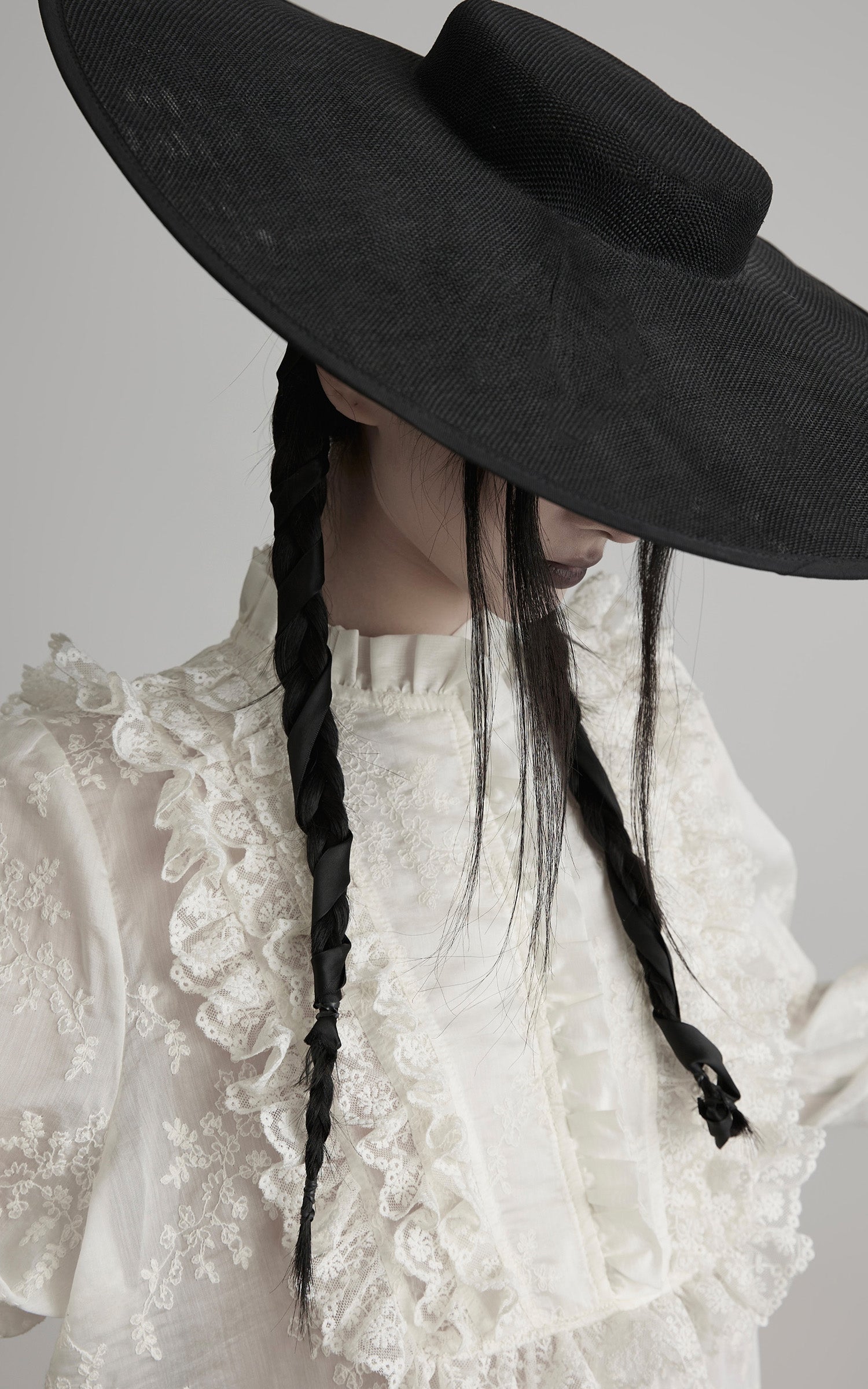 INDULGE Baroque Embroidered Blouse with Ruffled Lace Panels