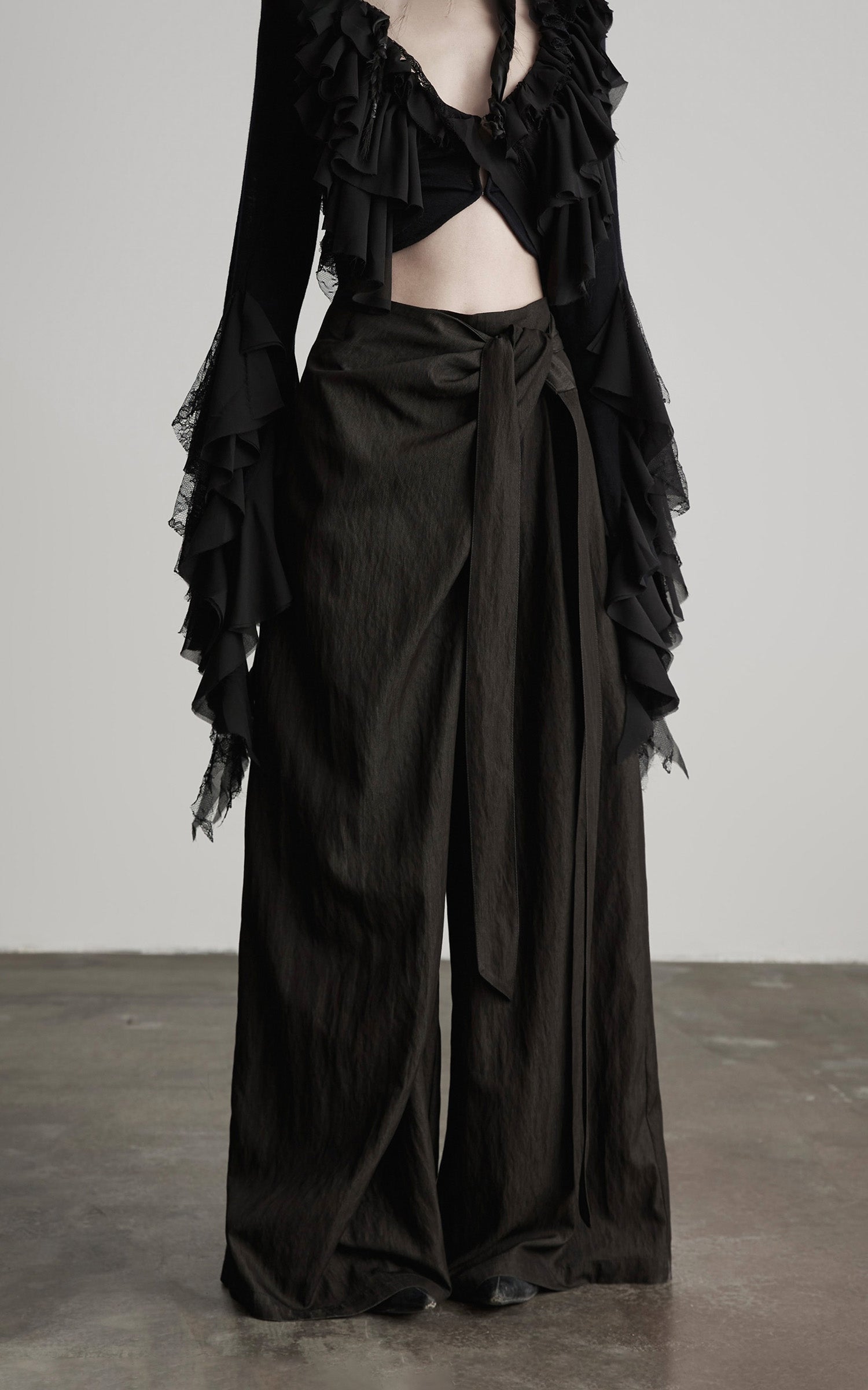 INDULGE DrapedWrap Wide-Leg Pants