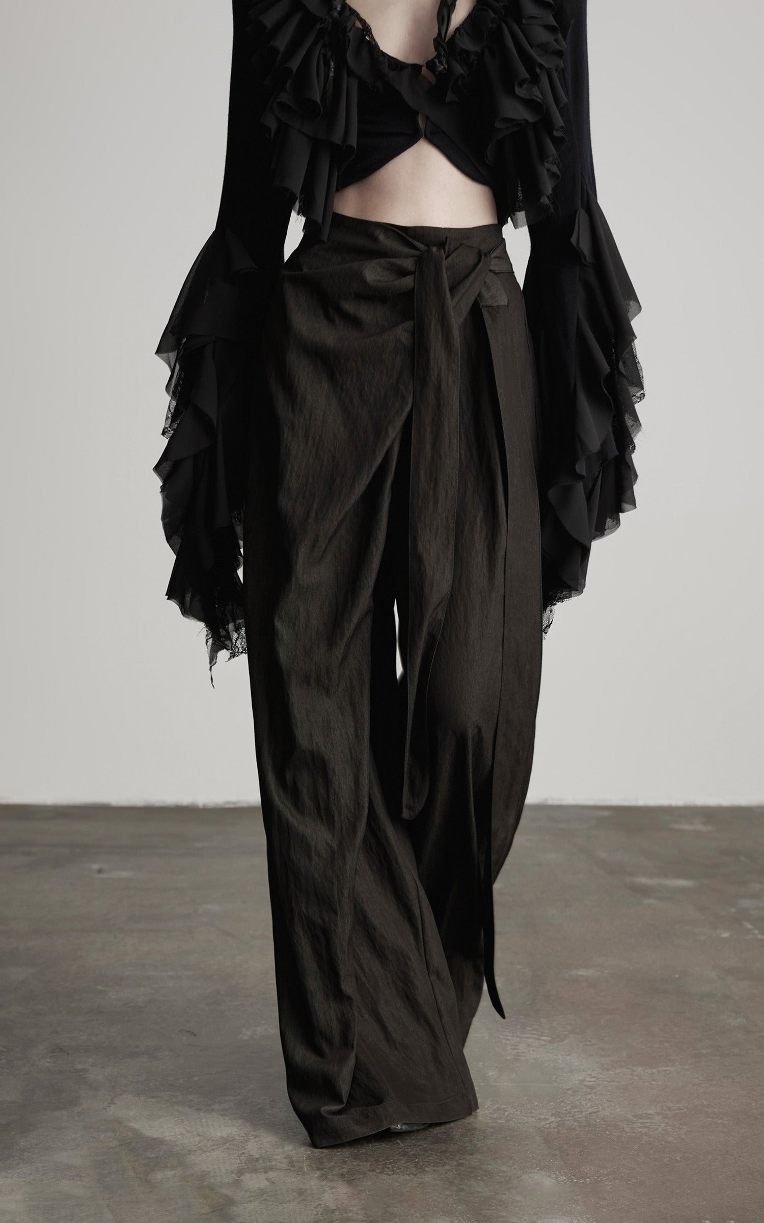 INDULGE DrapedWrap Wide-Leg Pants