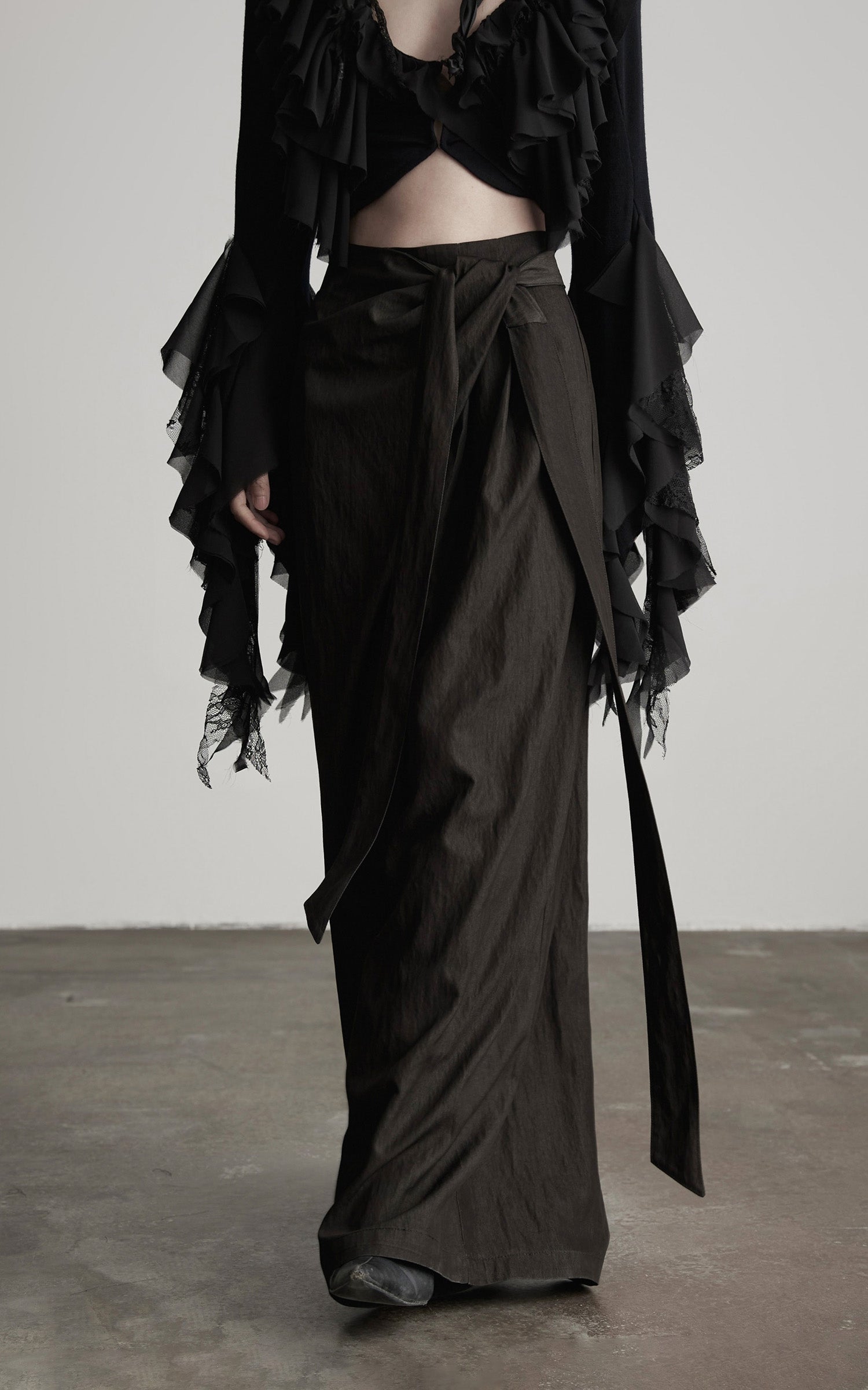 INDULGE DrapedWrap Wide-Leg Pants