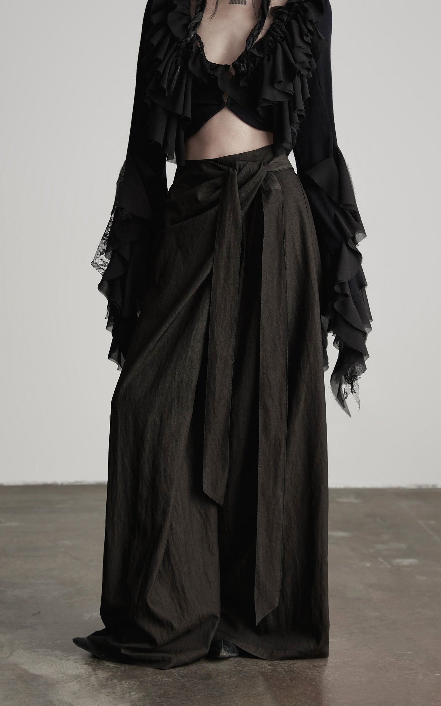 INDULGE DrapedWrap Wide-Leg Pants