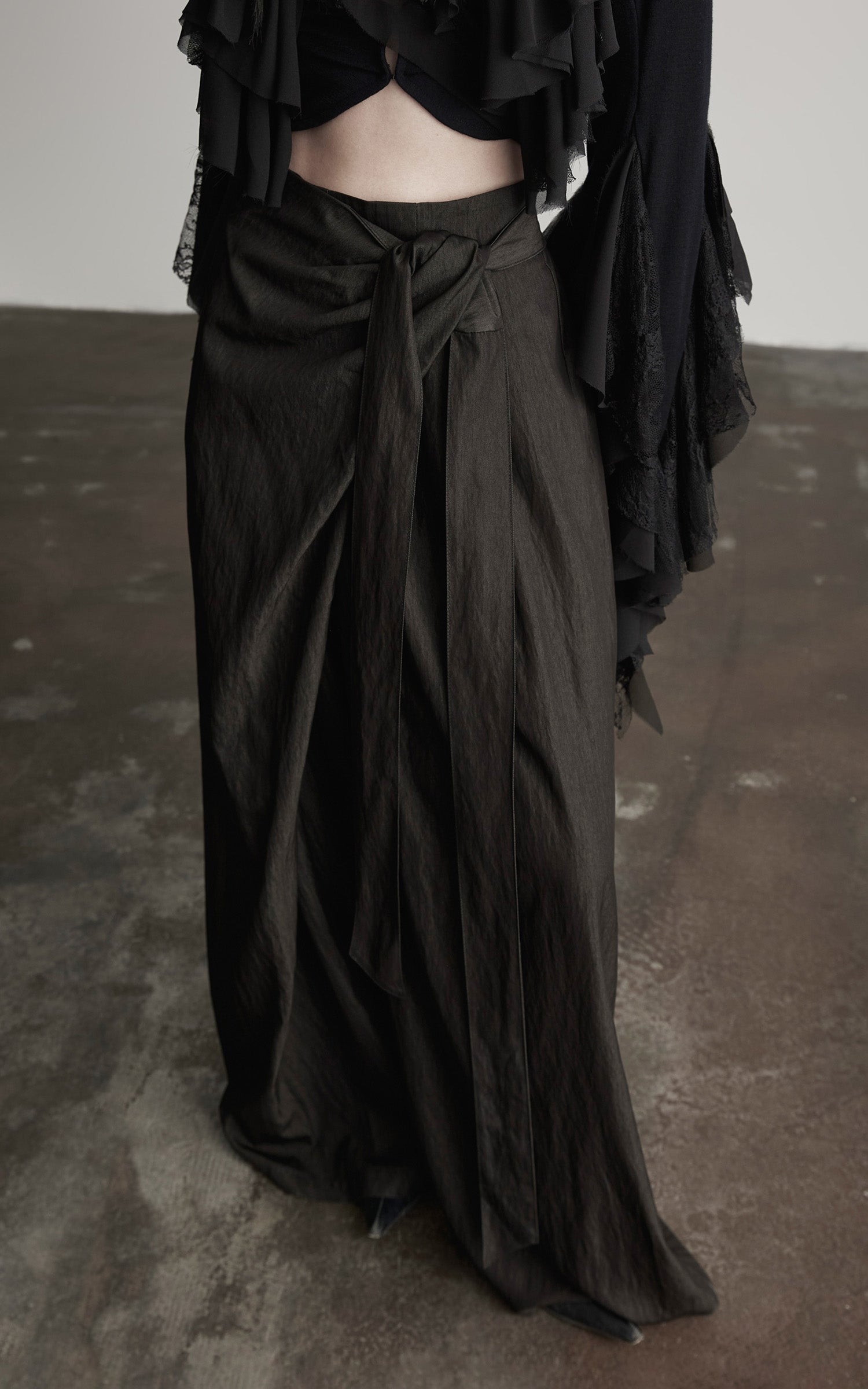 INDULGE DrapedWrap Wide-Leg Pants