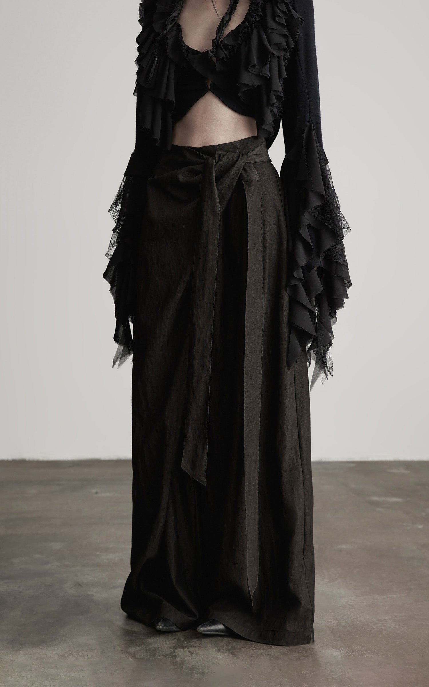 INDULGE DrapedWrap Wide-Leg Pants