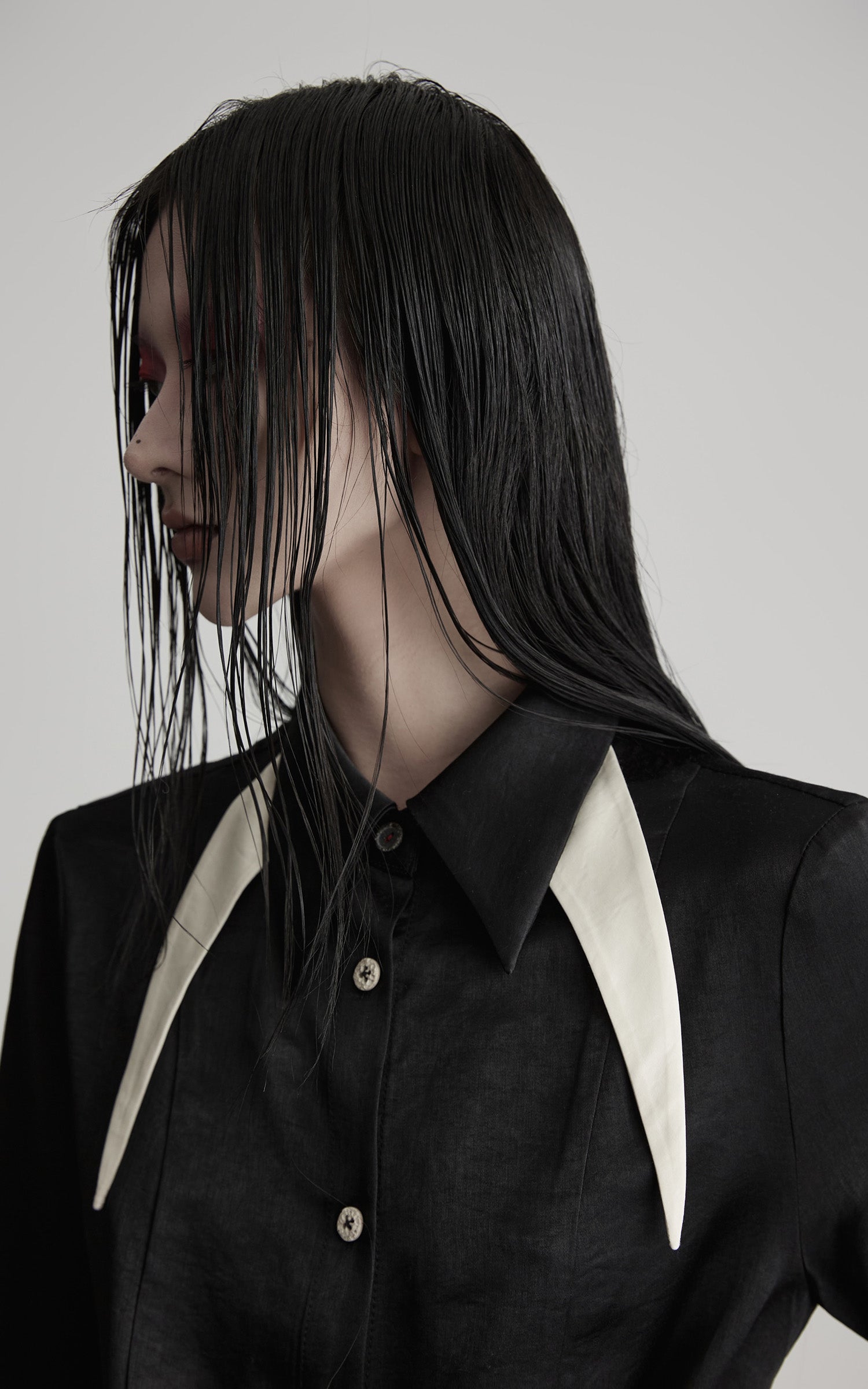 INDULGE Deconstructed Asymmetric Contrast Shirt