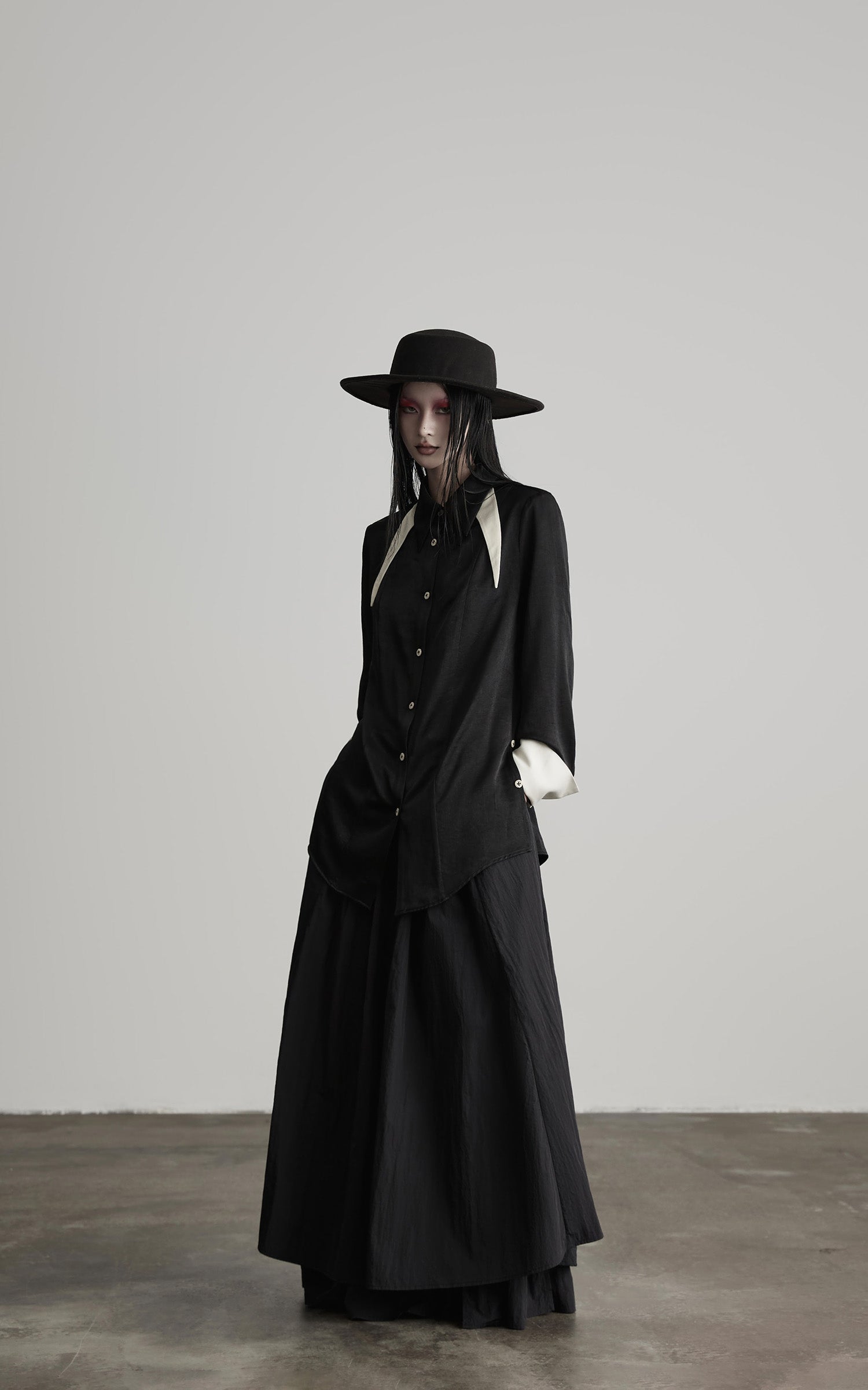 INDULGE Deconstructed Asymmetric Contrast Shirt