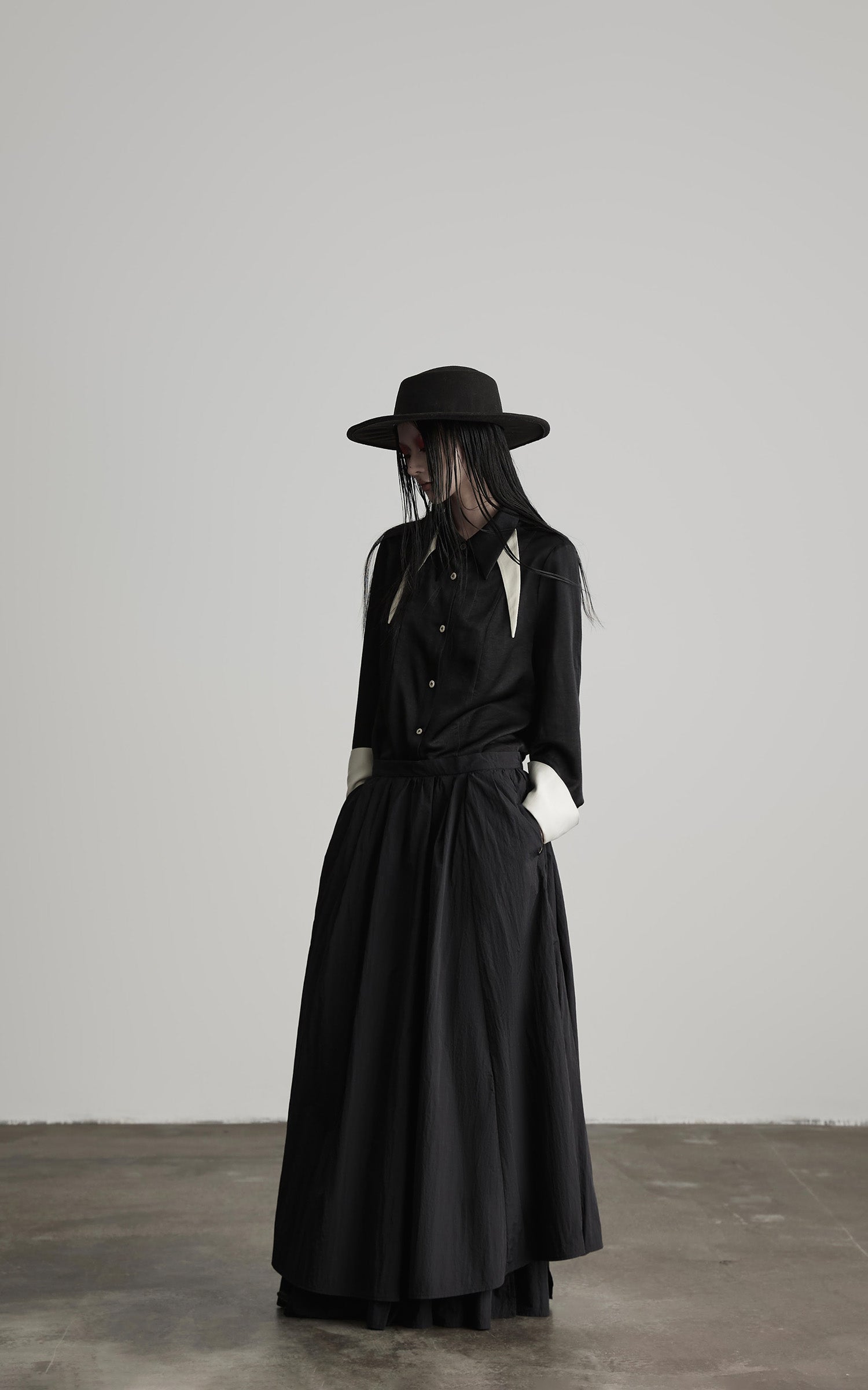 INDULGE Deconstructed Asymmetric Contrast Shirt