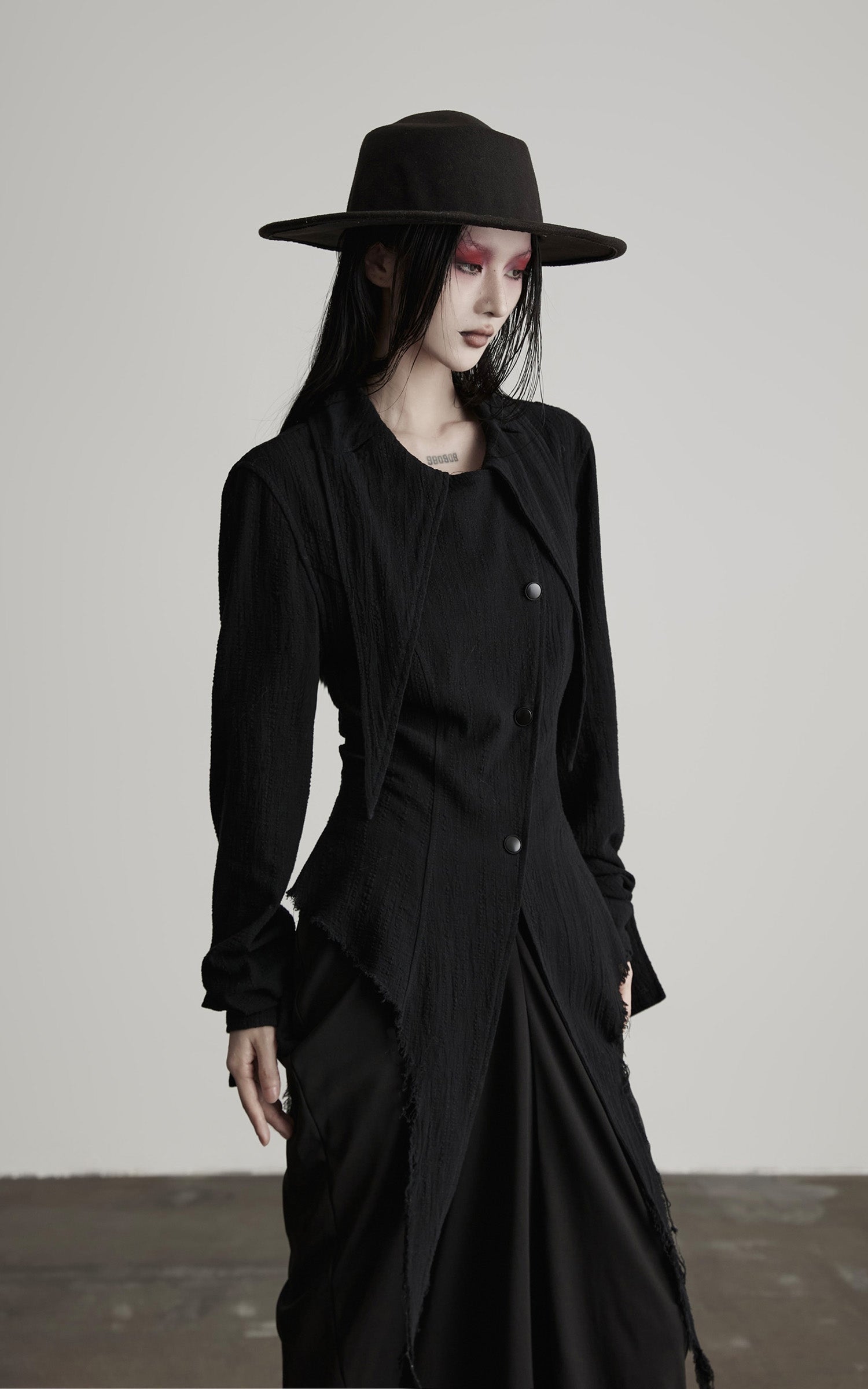 INDULGE Deconstructed Fray-Edge Sculpted Shirt