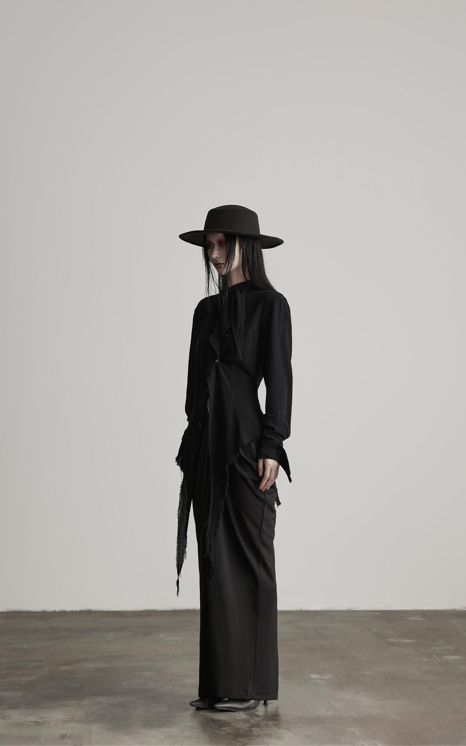 INDULGE Deconstructed Fray-Edge Sculpted Shirt