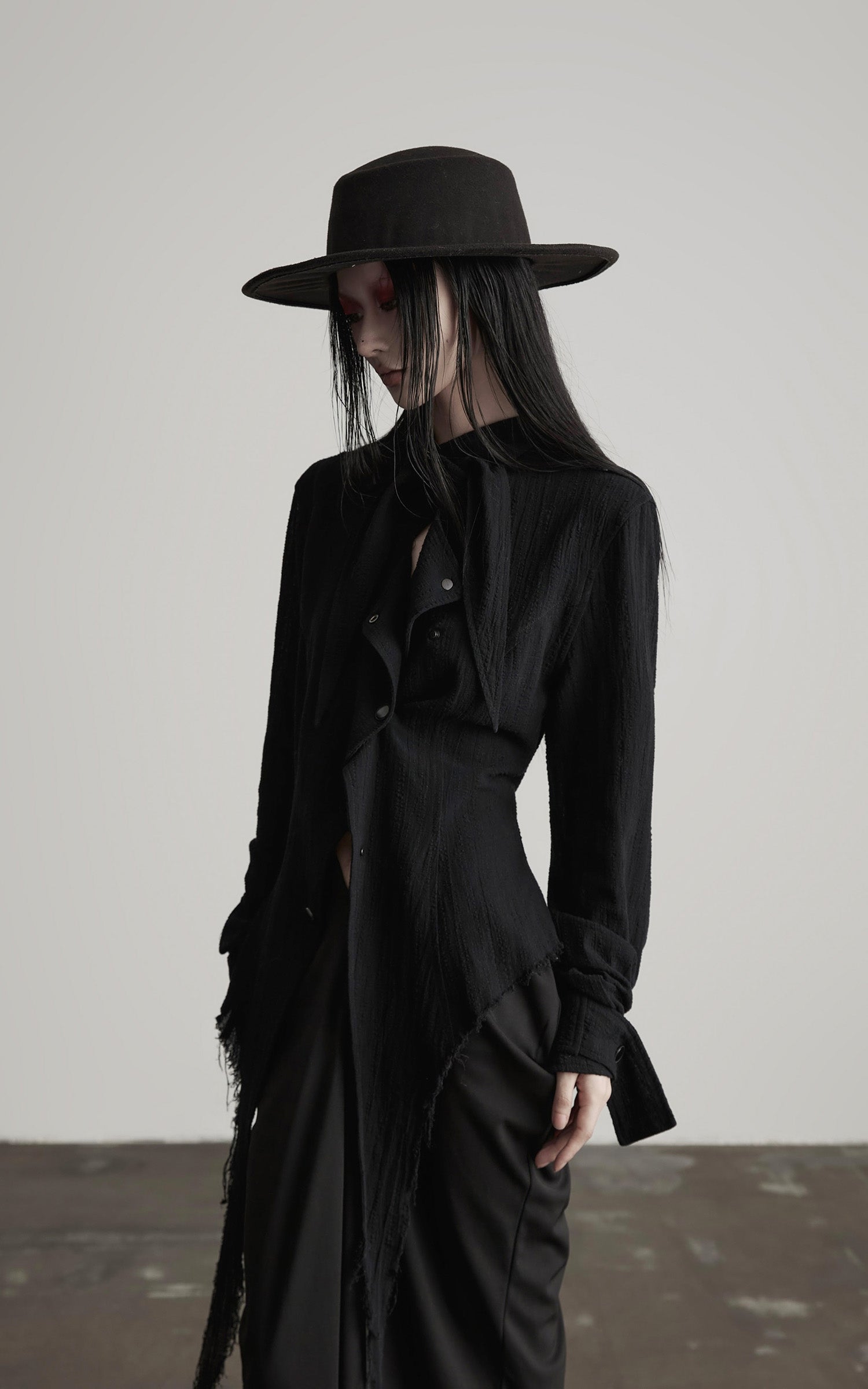 INDULGE Deconstructed Fray-Edge Sculpted Shirt