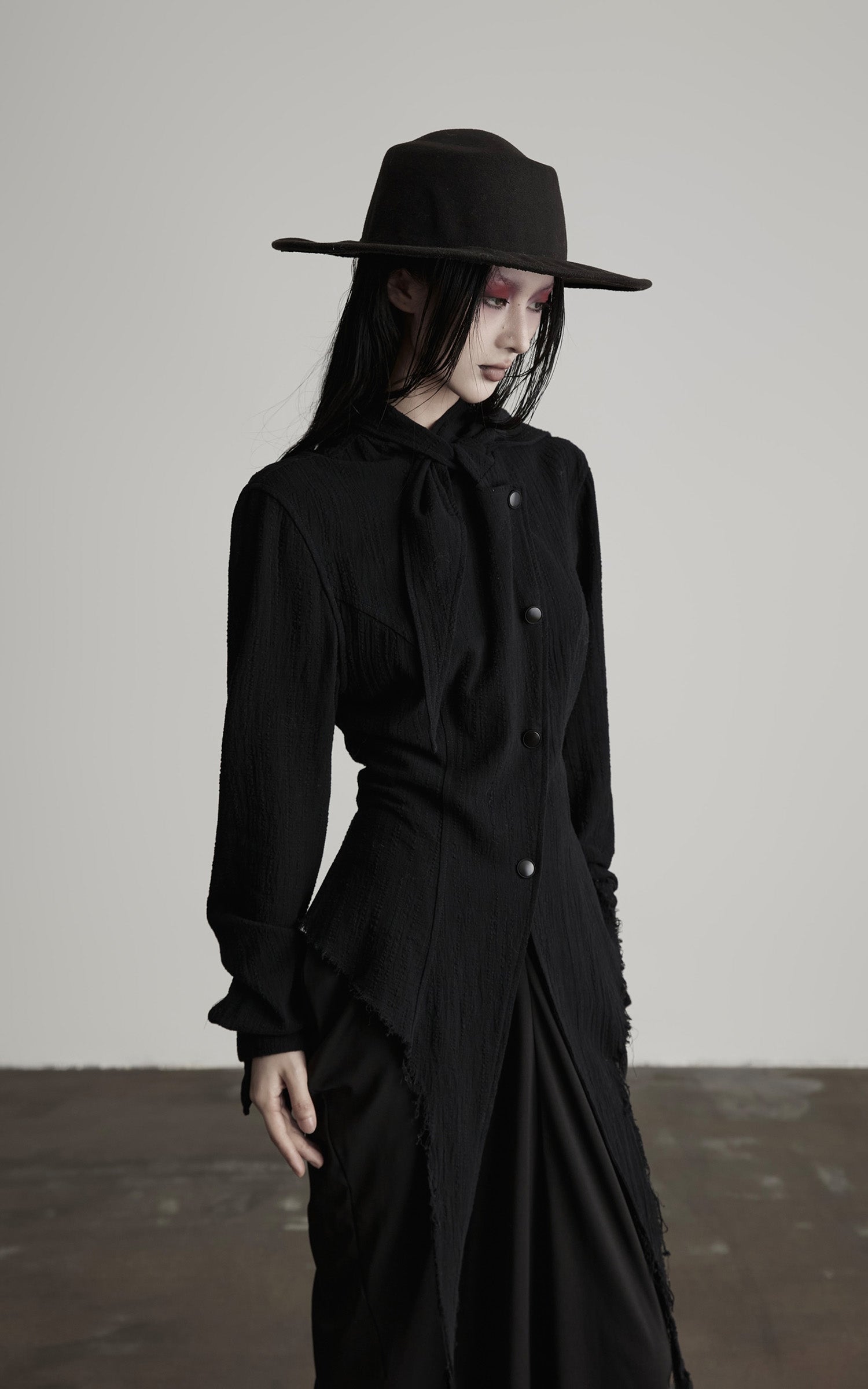 INDULGE Deconstructed Fray-Edge Sculpted Shirt