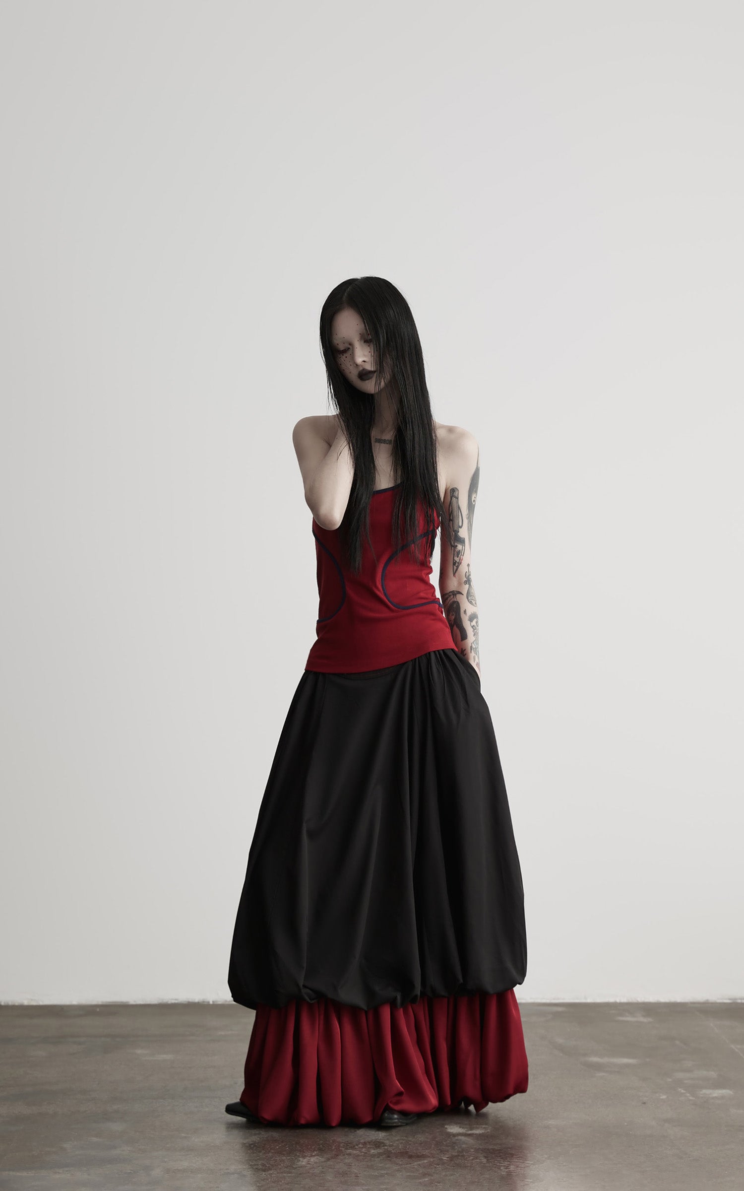 INDULGE Curved-Bound Halter Tank Top