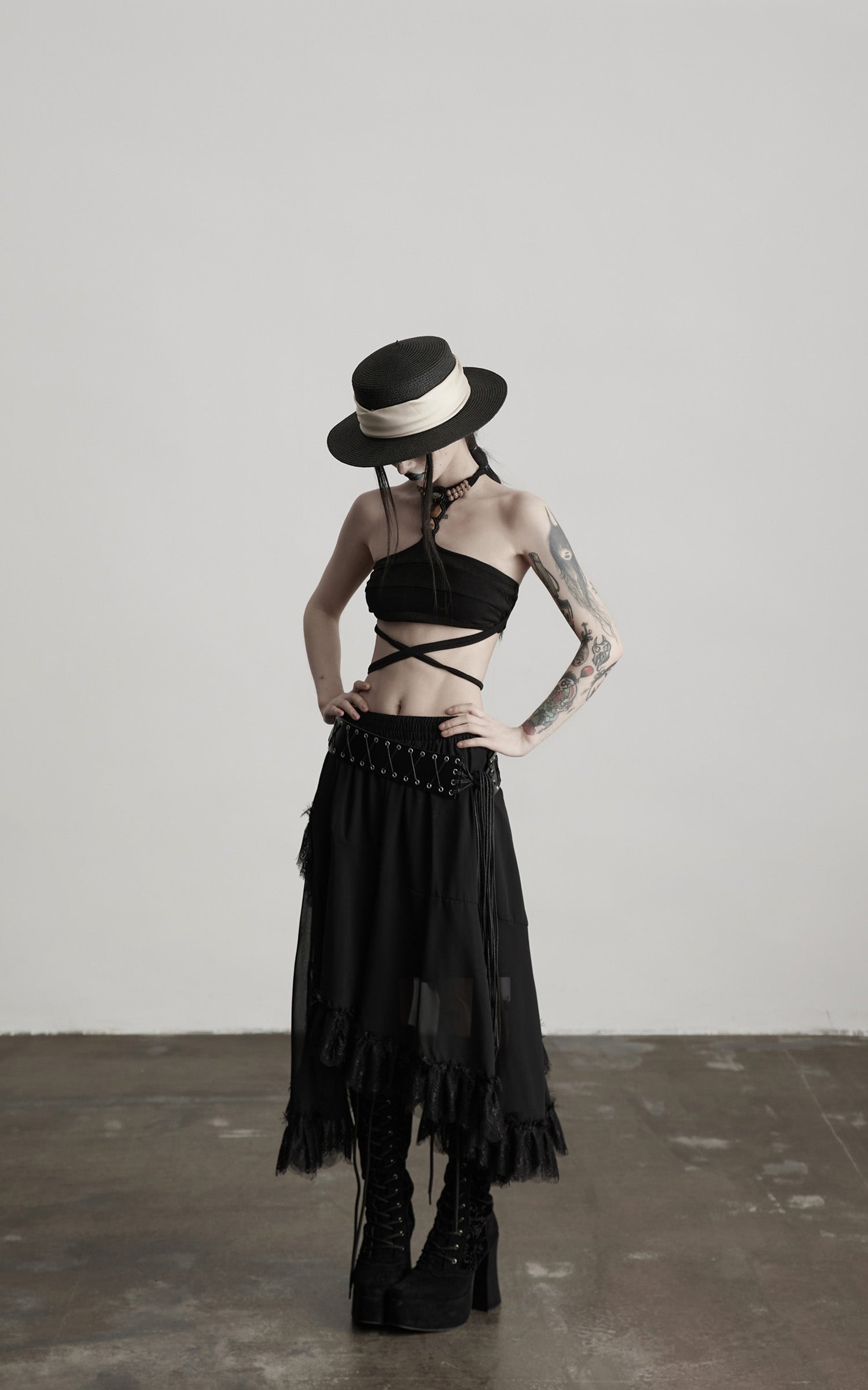 INDULGE Sculpted Embellished Halter Top