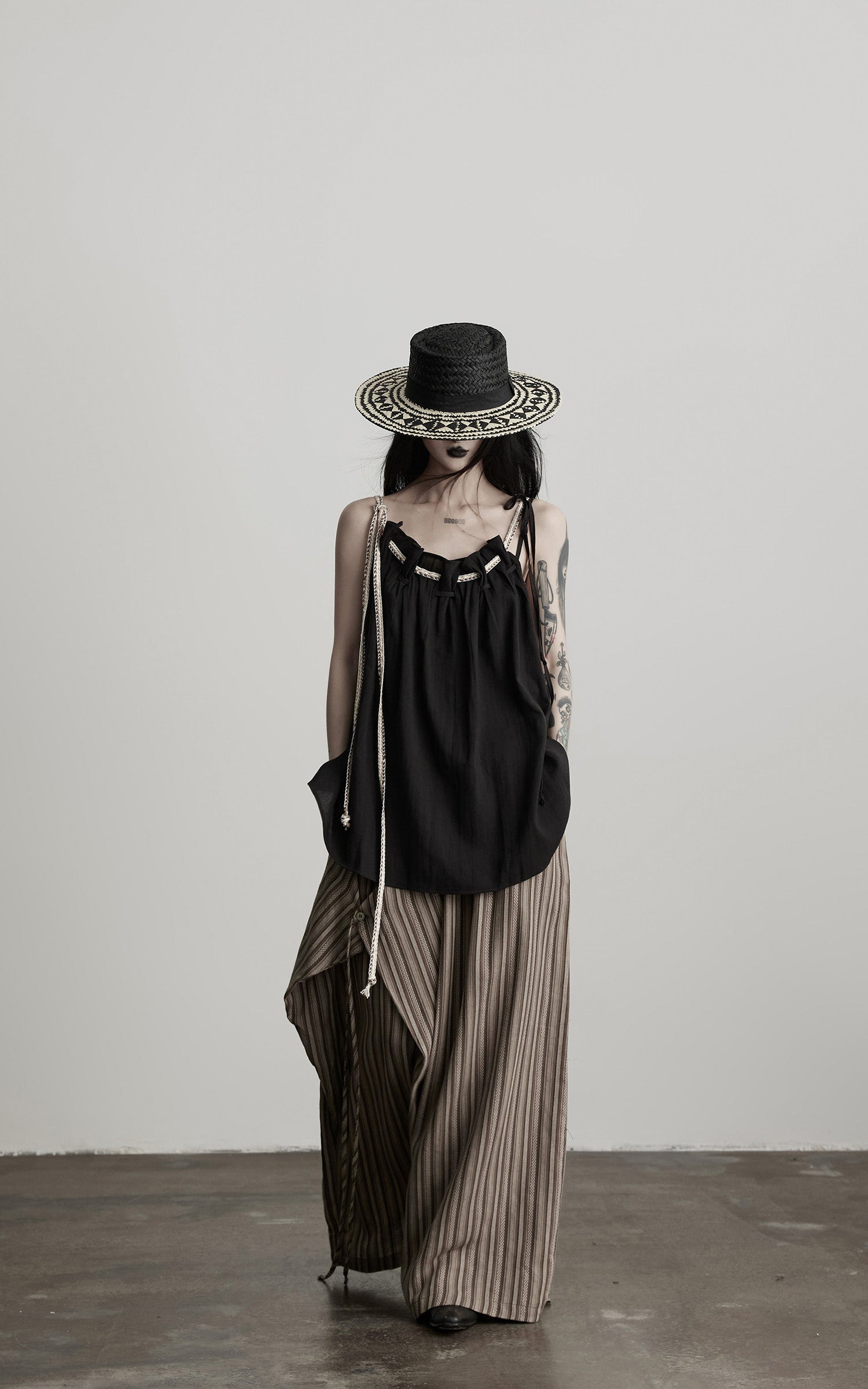 INDULGE Braided Rope Drawstring Strap Top