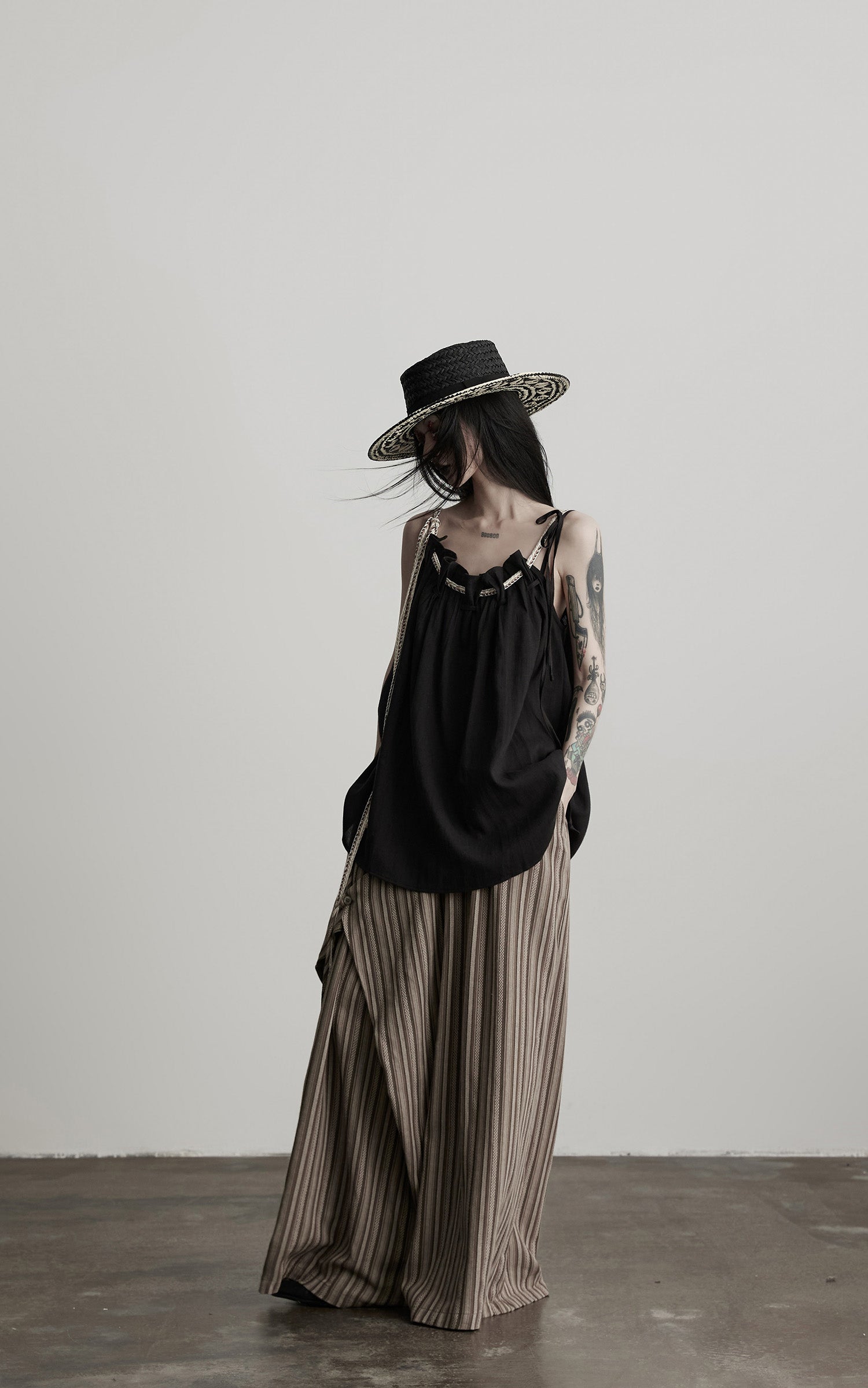 INDULGE Braided Rope Drawstring Strap Top