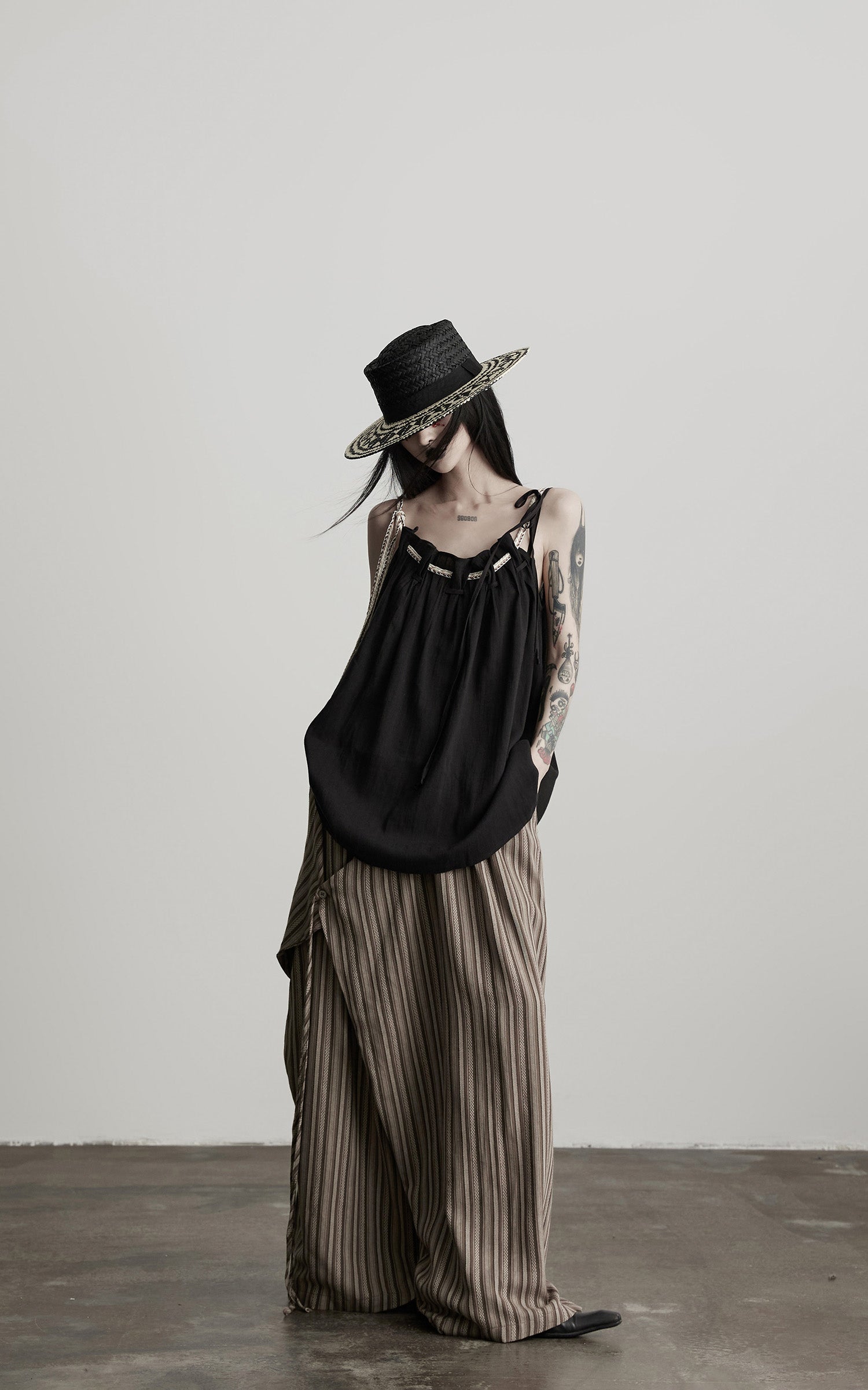 INDULGE Braided Rope Drawstring Strap Top