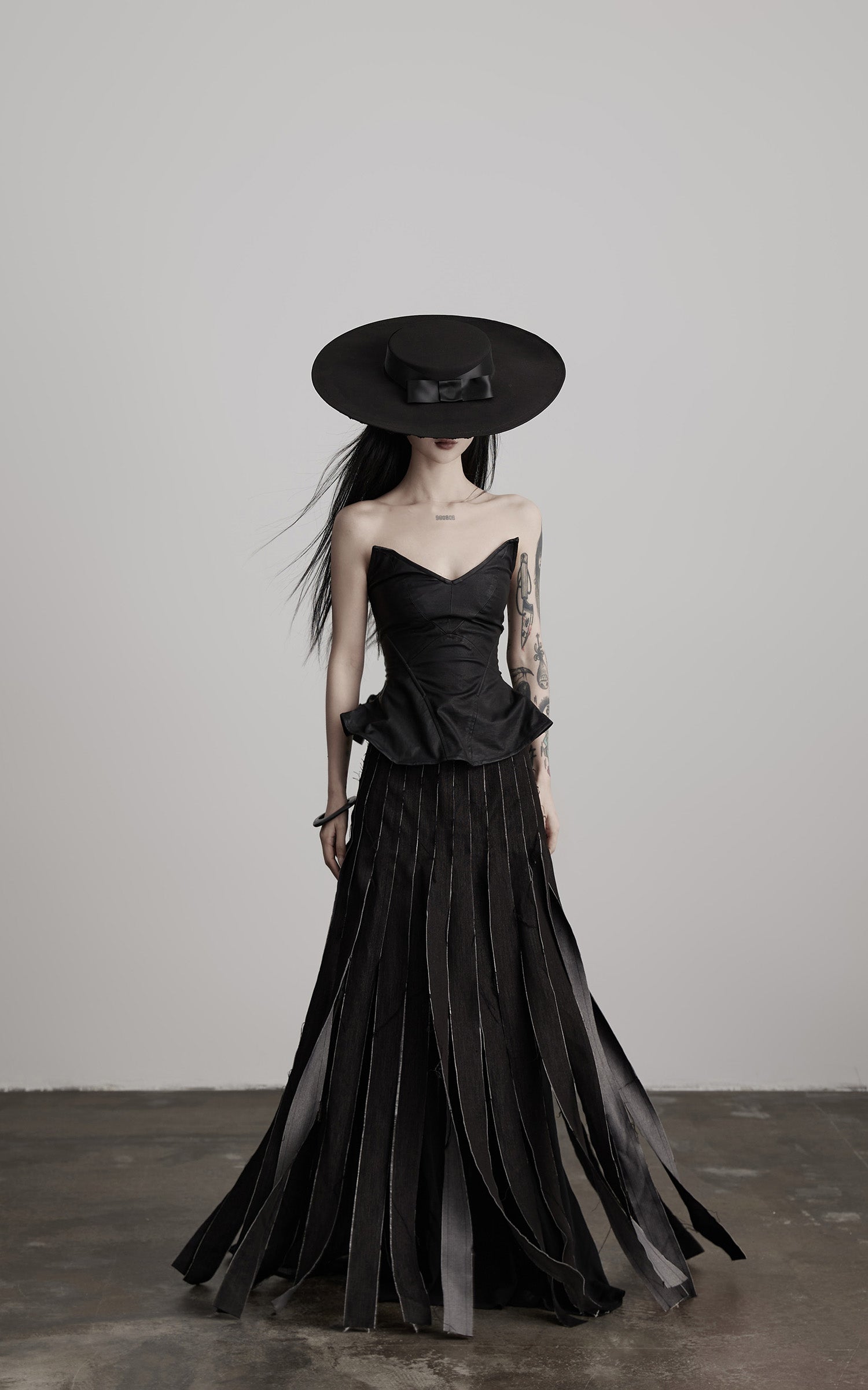 INDULGE Leather Corset Tube Top Convertible into Statement Hat