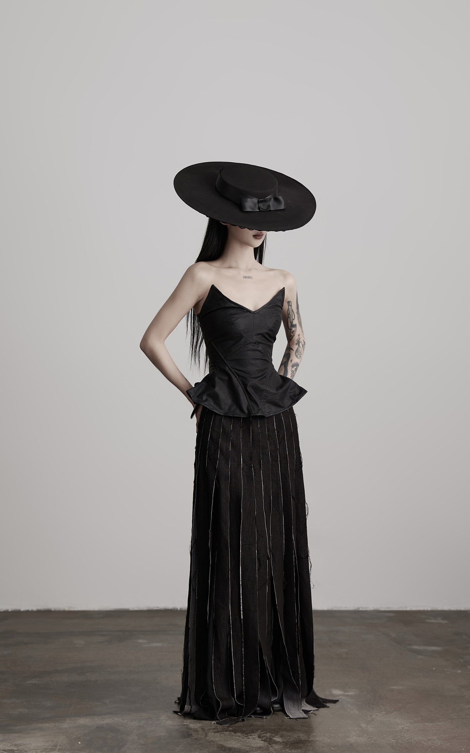 INDULGE Leather Corset Tube Top Convertible into Statement Hat