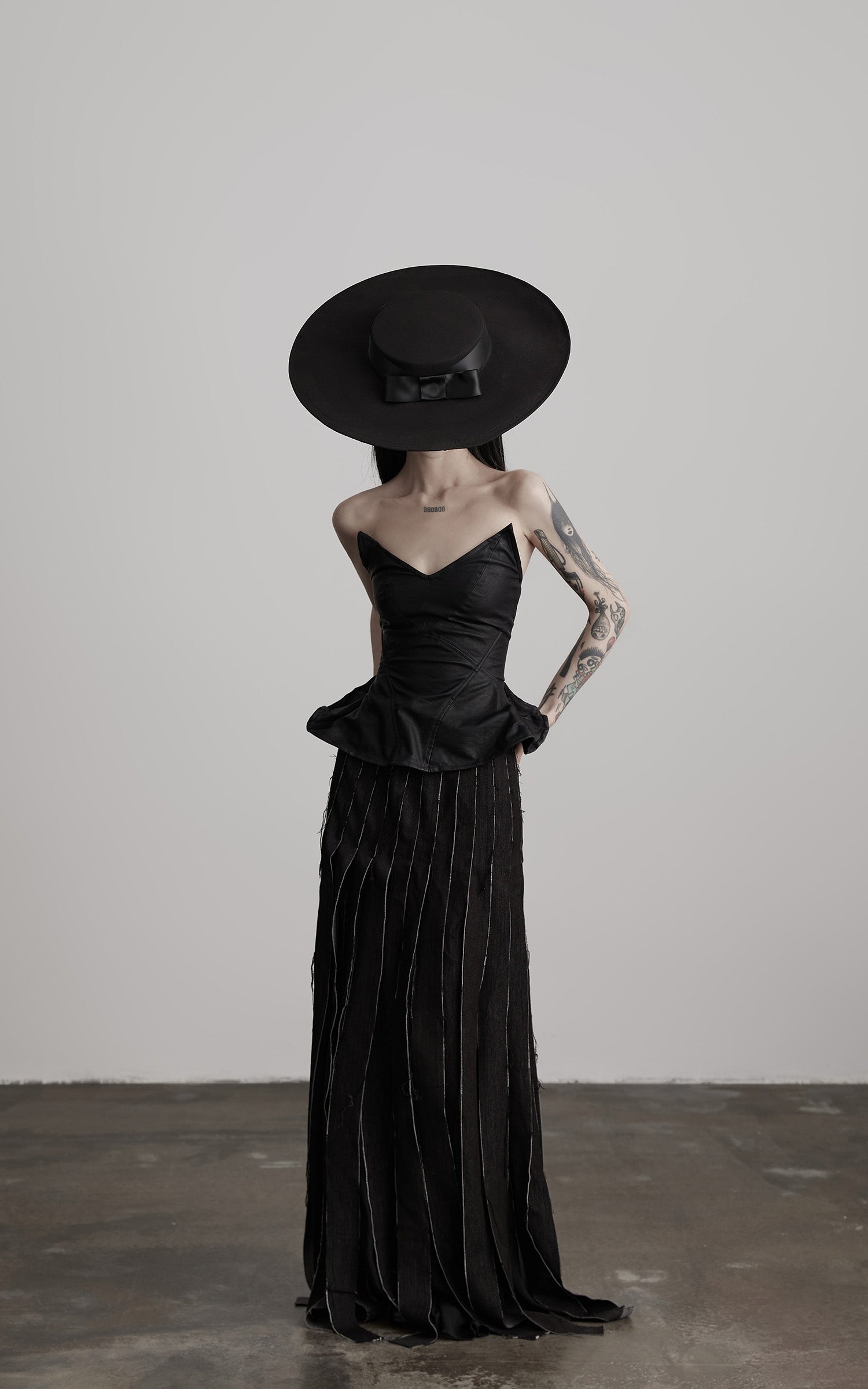 INDULGE Leather Corset Tube Top Convertible into Statement Hat