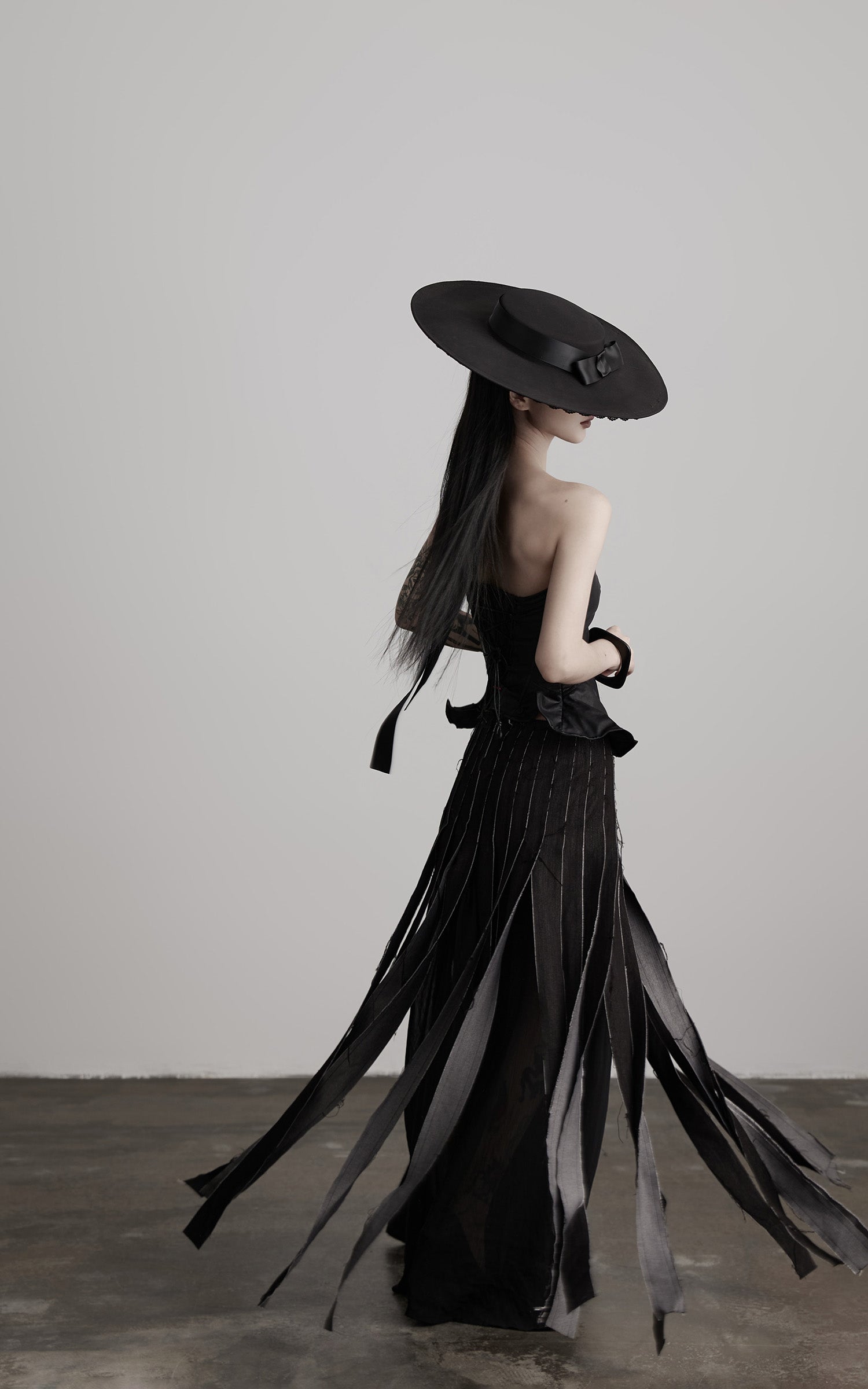 INDULGE Leather Corset Tube Top Convertible into Statement Hat