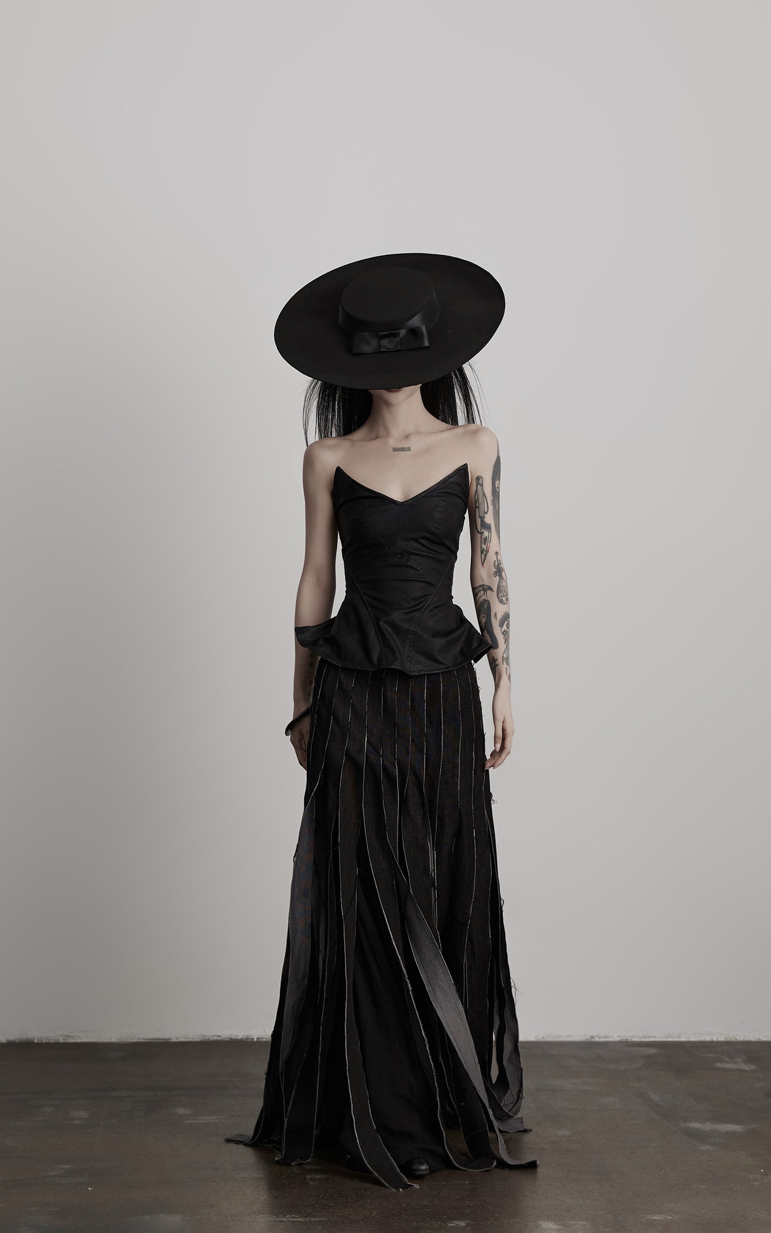 INDULGE Leather Corset Tube Top Convertible into Statement Hat