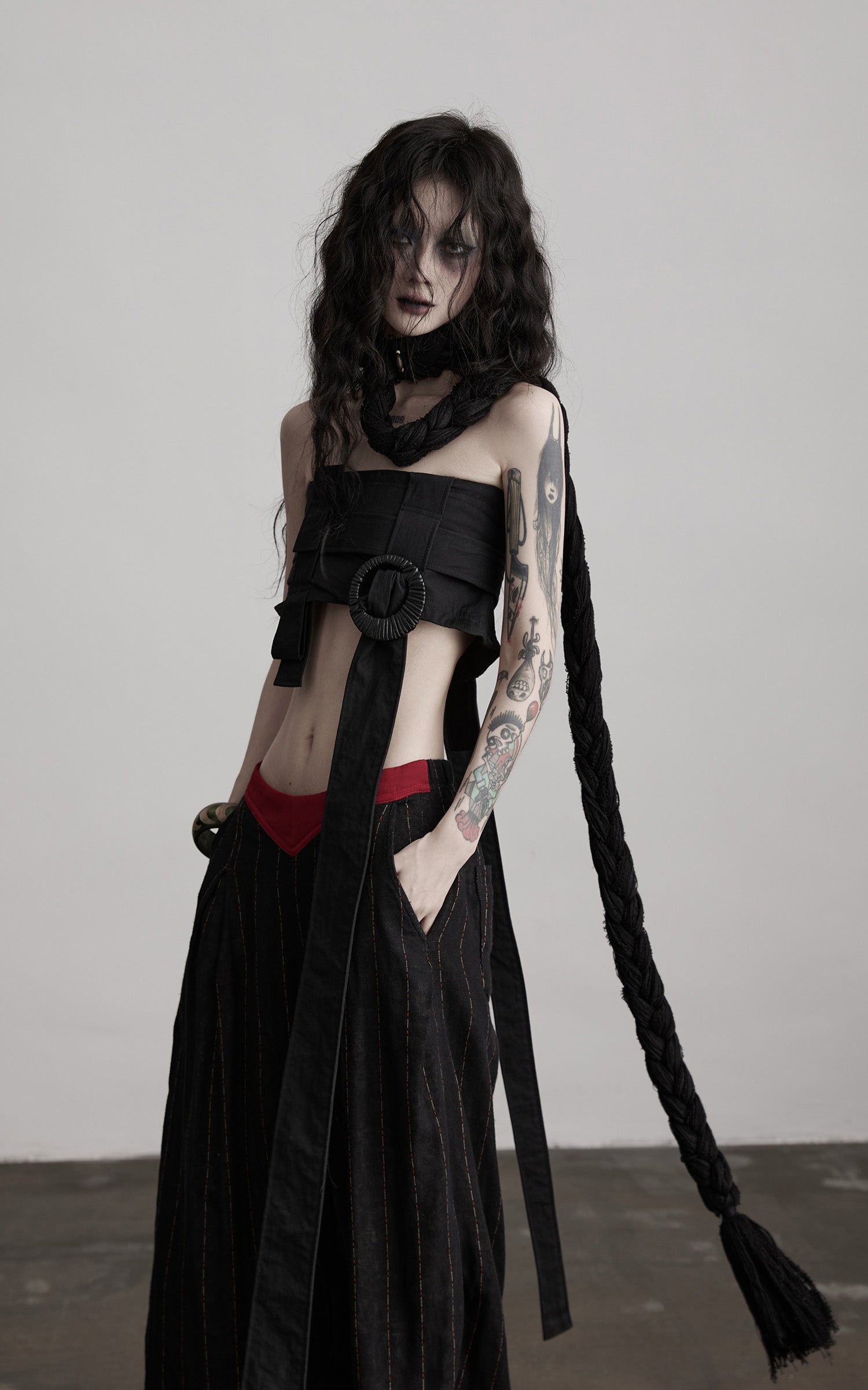 INDULGE Structured Strapless Bustier Belt with Oversized Ring Detail