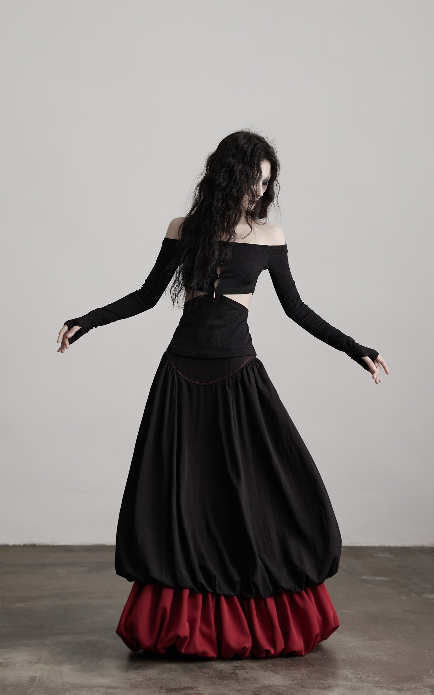 INDULGE Off-Shoulder Cutout Top with Bead Details