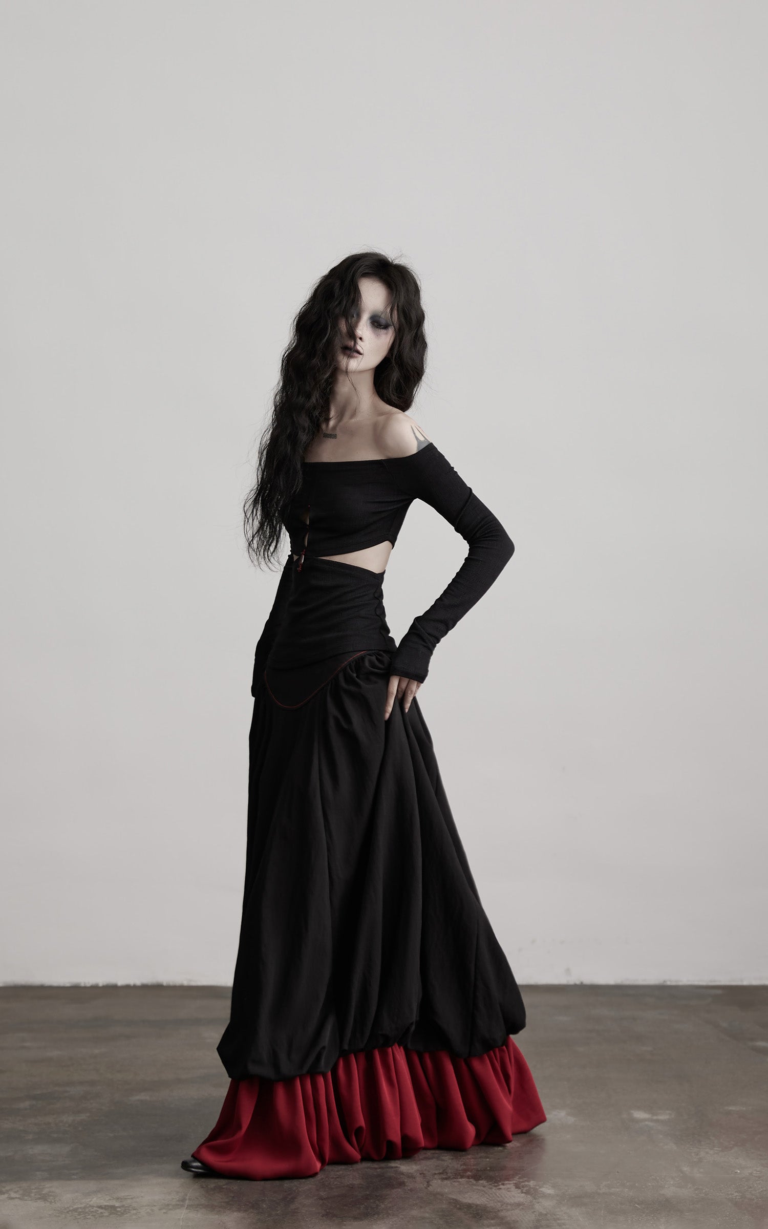 INDULGE Off-Shoulder Cutout Top with Bead Details