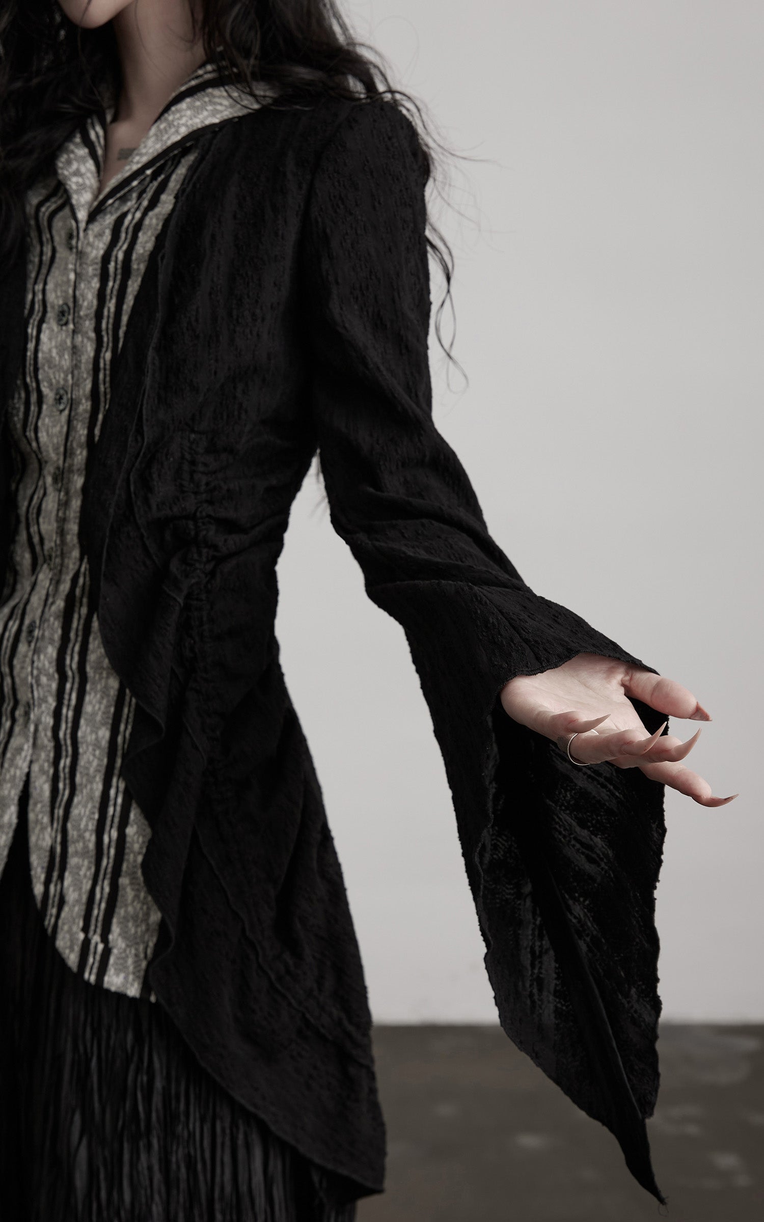 INDULGE Textured Striped Collar Shirt