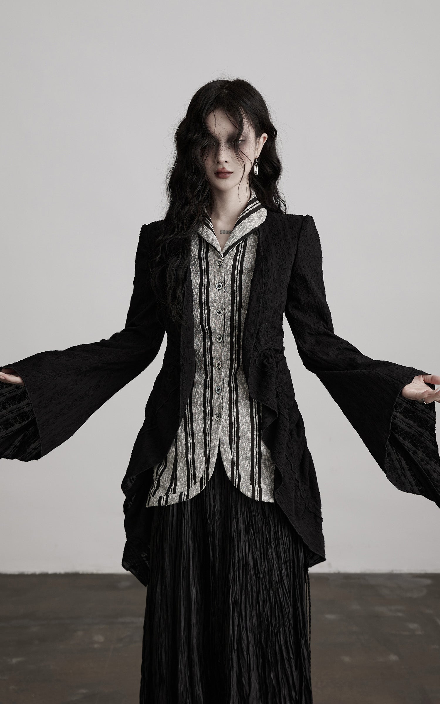 INDULGE Textured Striped Collar Shirt
