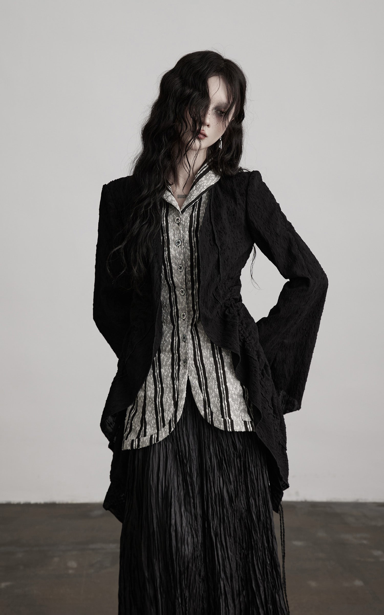 INDULGE Textured Striped Collar Shirt