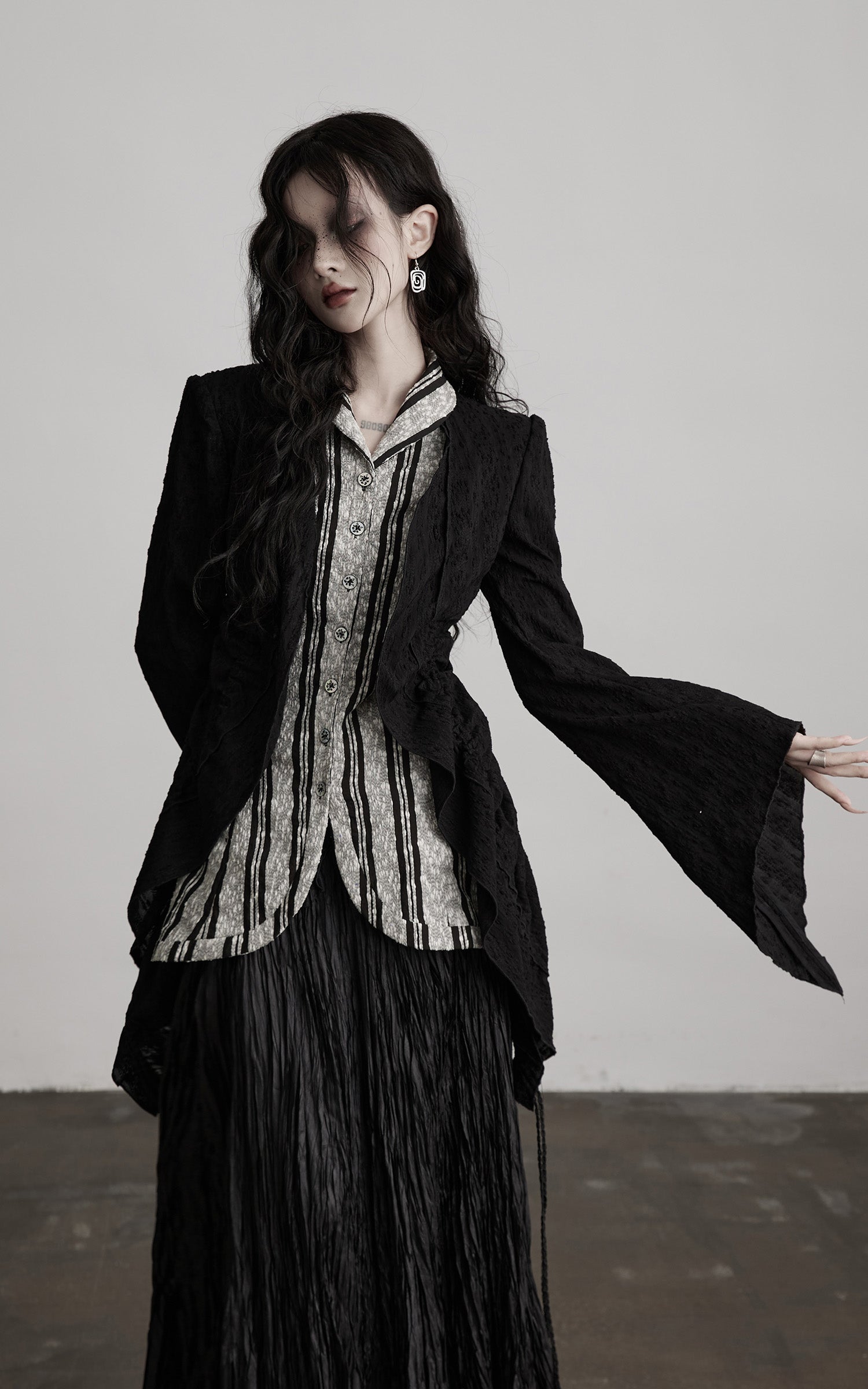 INDULGE Textured Striped Collar Shirt