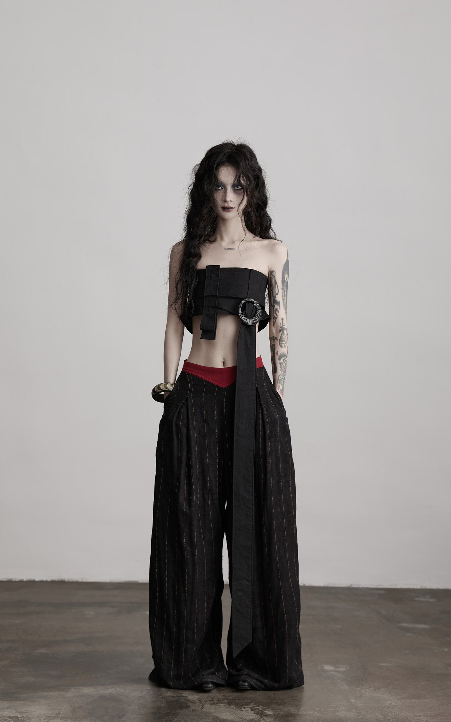 INDULGE Structured Strapless Bustier Belt with Oversized Ring Detail