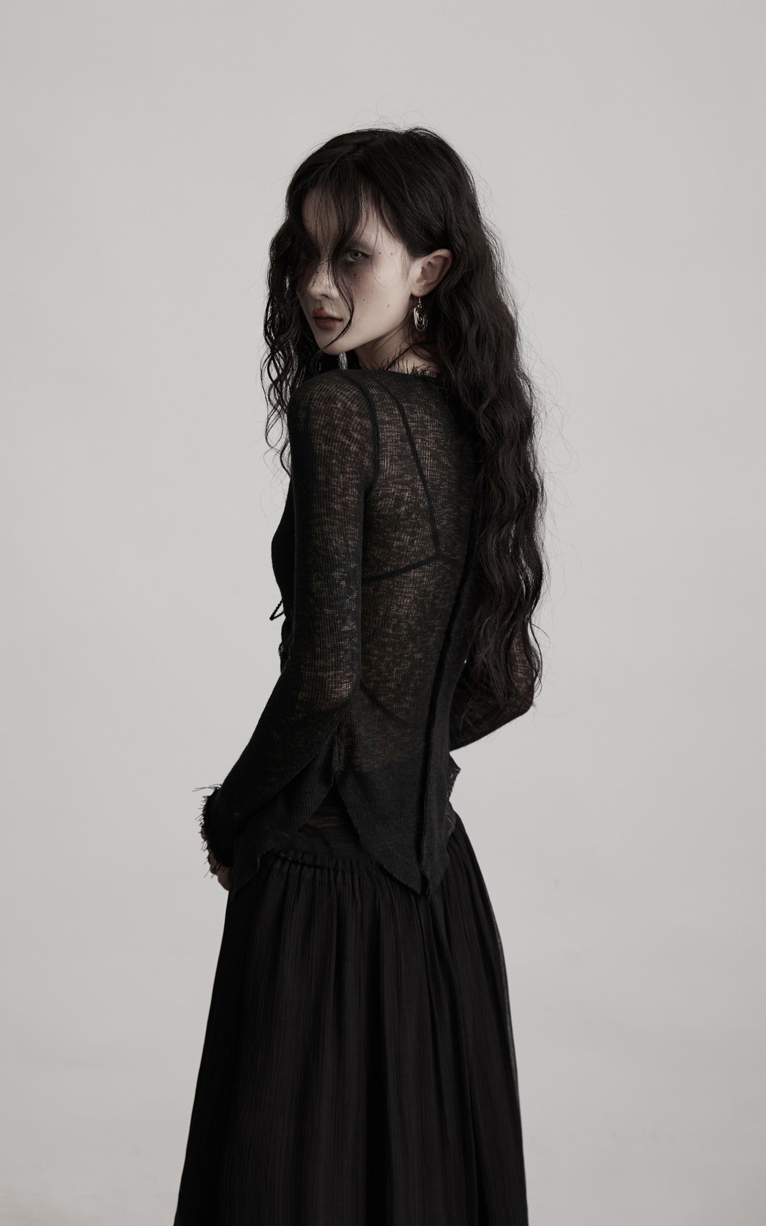 INDULGE Distressed Knit Long Sleeve Cardigan