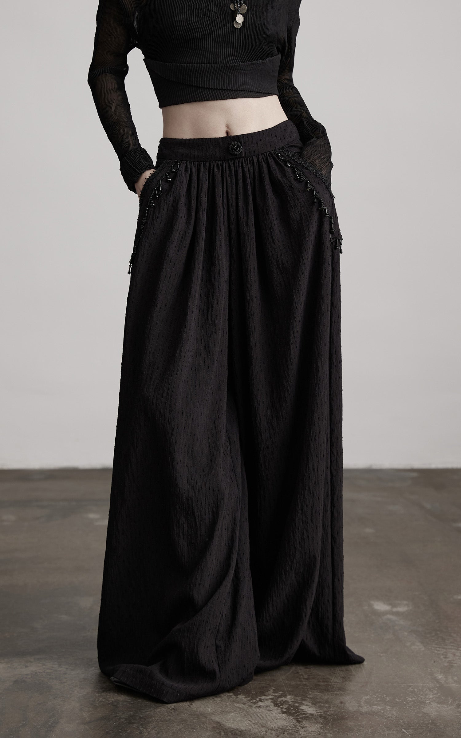 INDULGE Beaded Lace Wide Pants