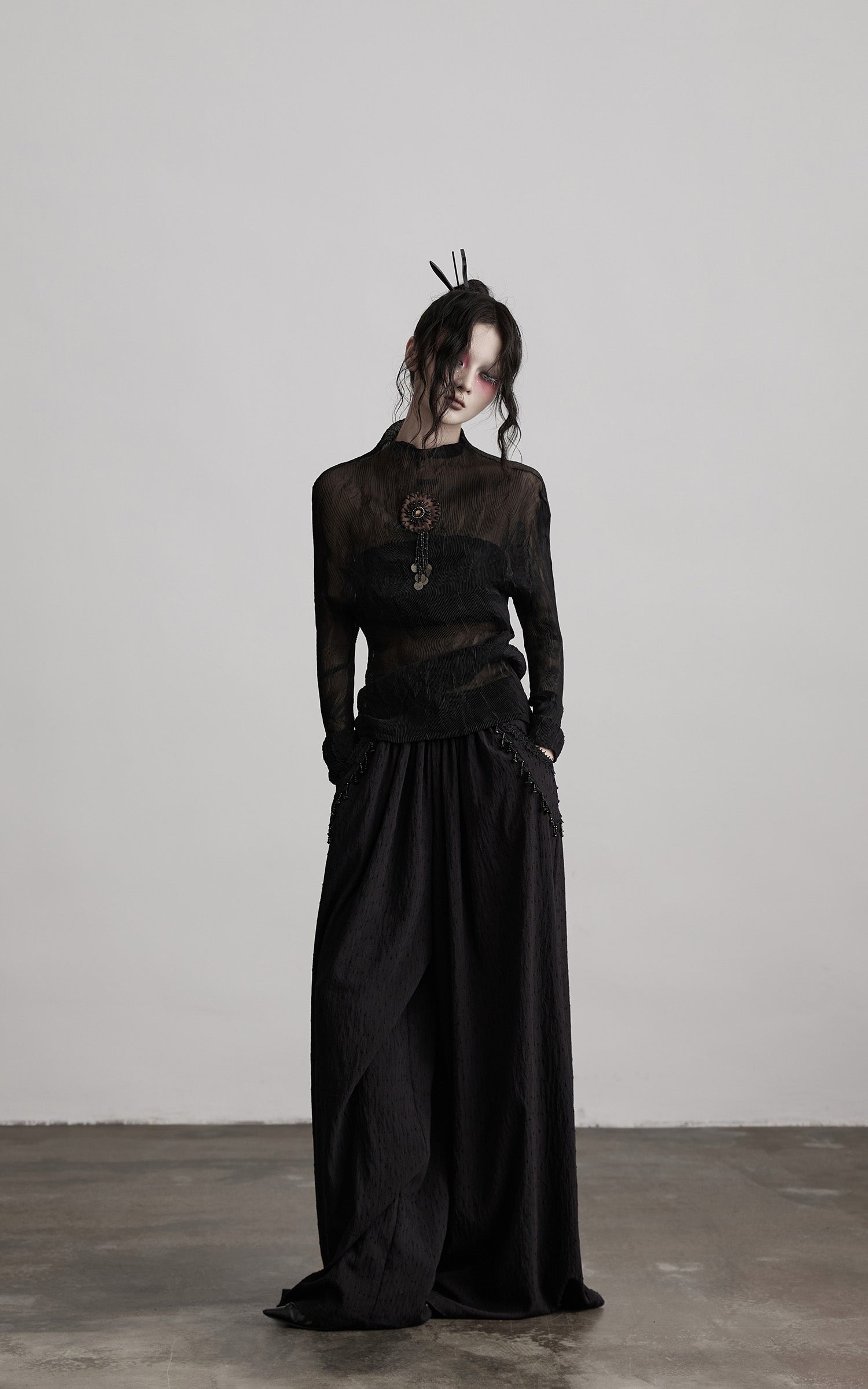 INDULGE Beaded Lace Wide Pants