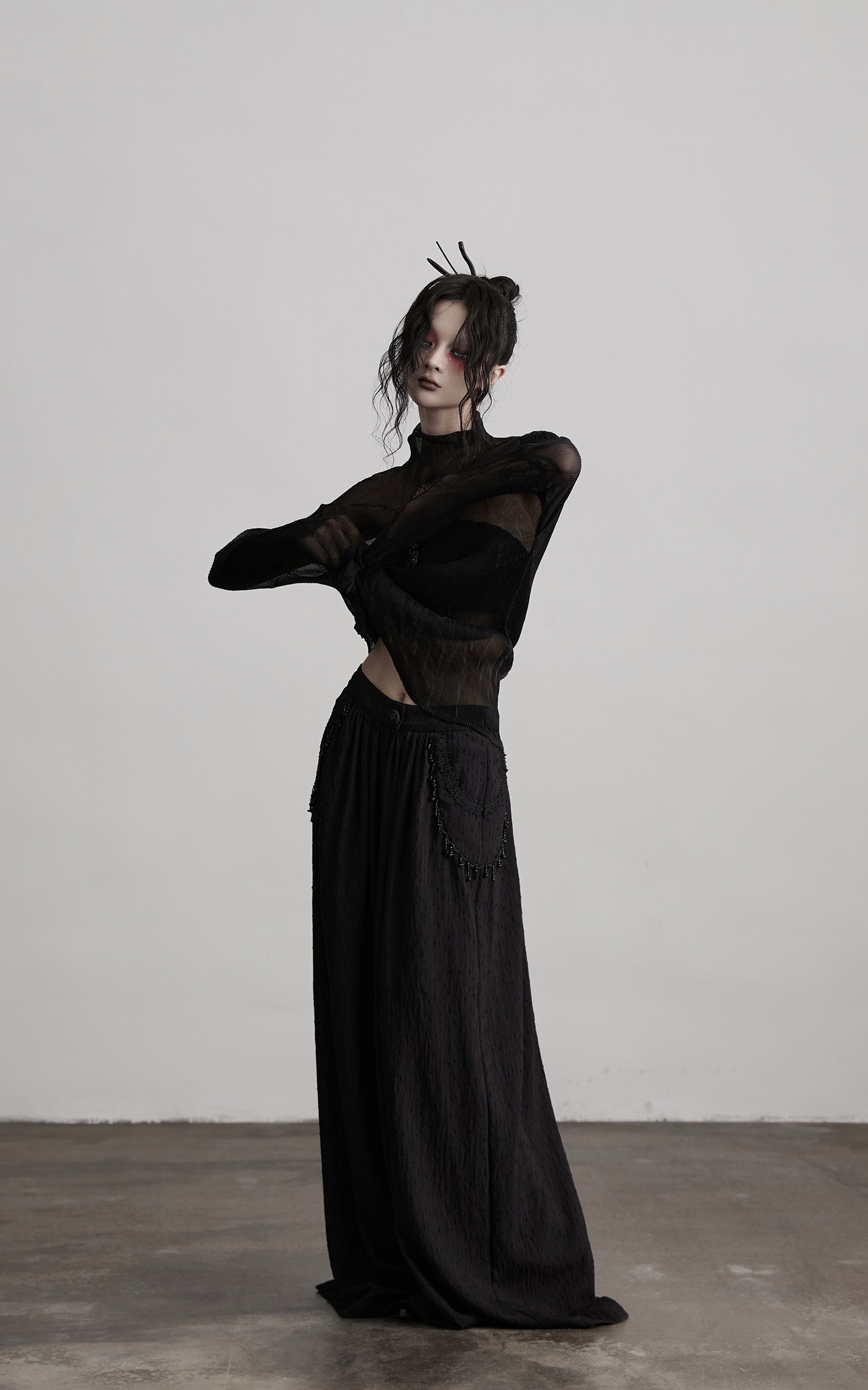 INDULGE Beaded Lace Wide Pants