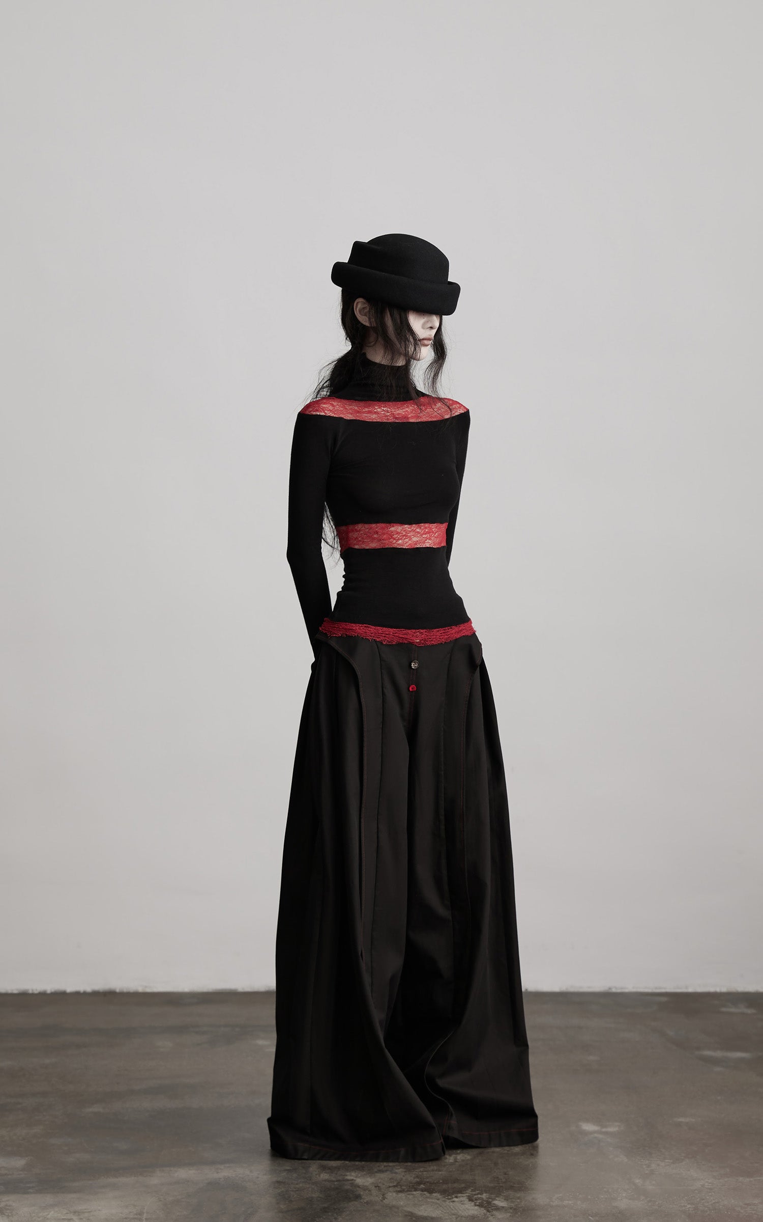 INDULGE Wide-Leg Trousers with Multi-Button Detail