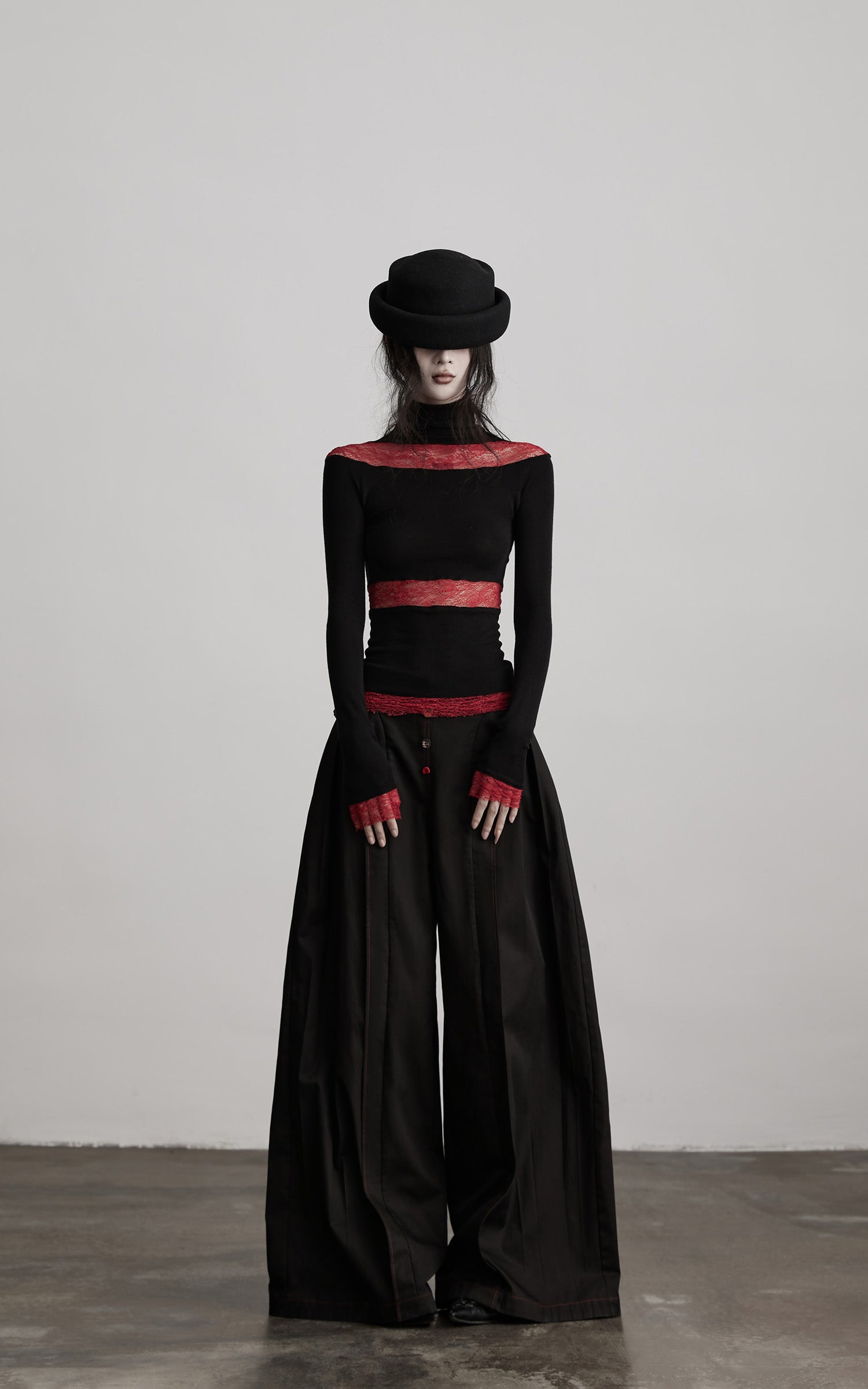 INDULGE Wide-Leg Trousers with Multi-Button Detail