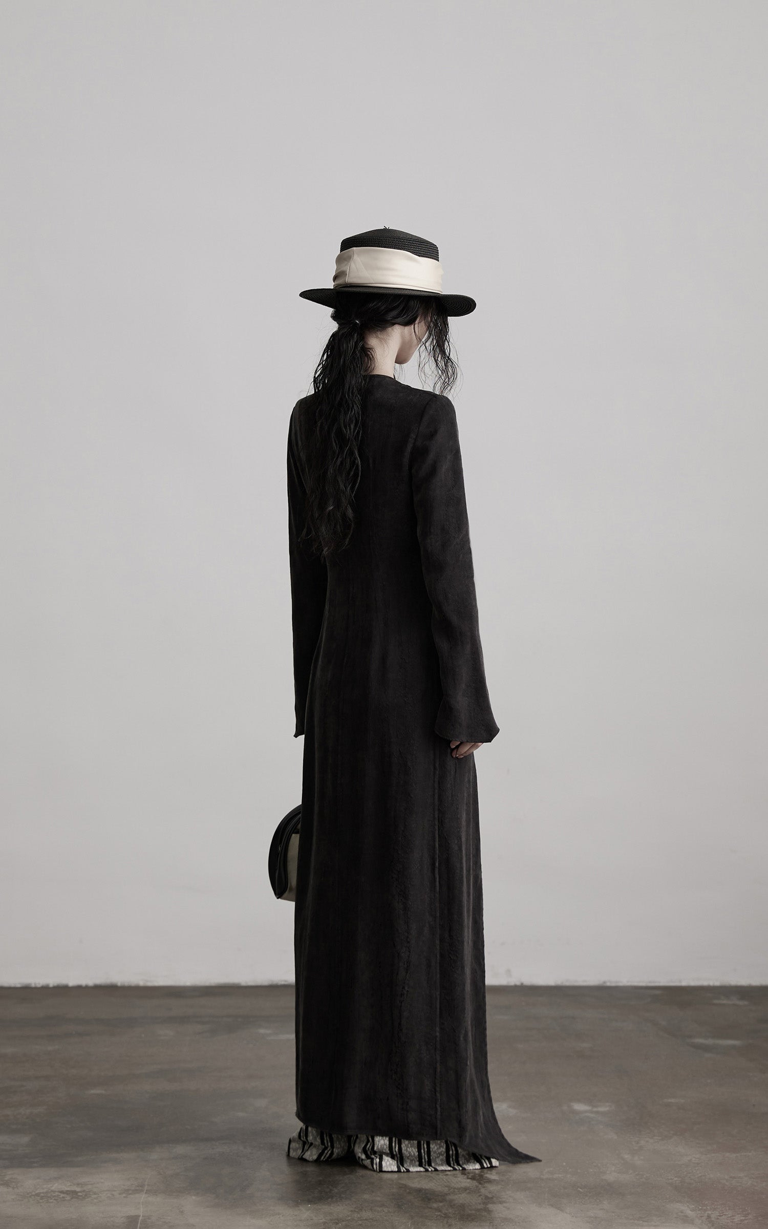 INDULGE Asymmetric Long Shirt Draped Textured Layer Deconstructed Minimal Design