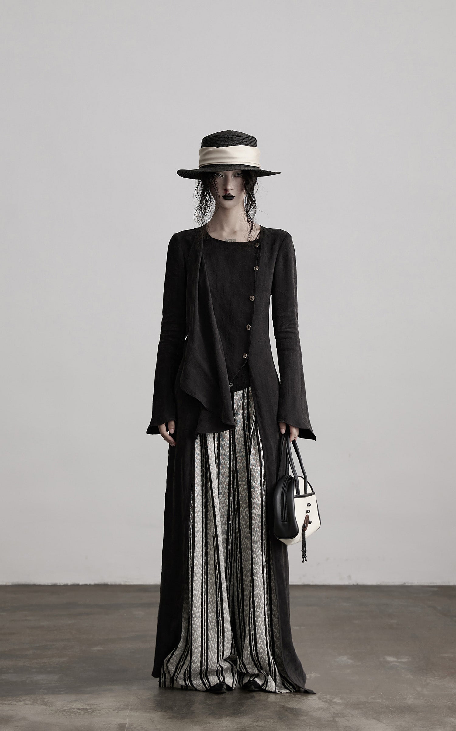 INDULGE Asymmetric Long Shirt Draped Textured Layer Deconstructed Minimal Design