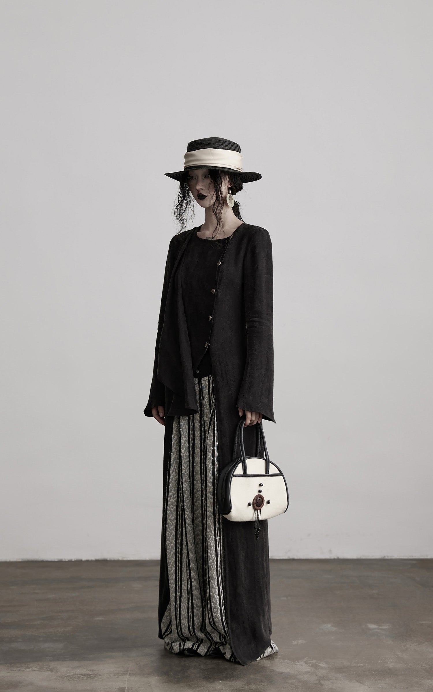 INDULGE Asymmetric Long Shirt Draped Textured Layer Deconstructed Minimal Design