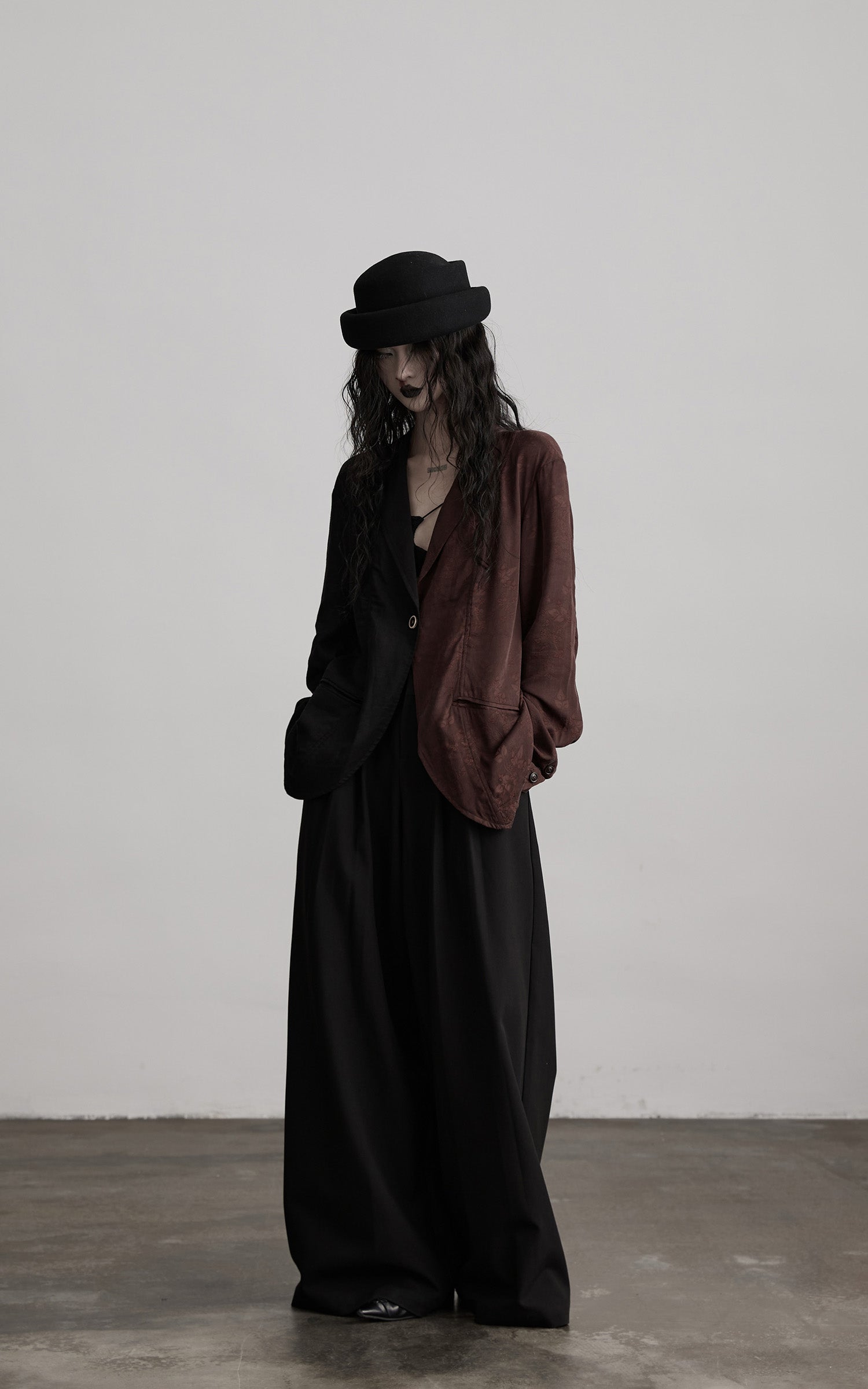 INDULGE Wide Leg Pleated Trousers with Structured Waistband