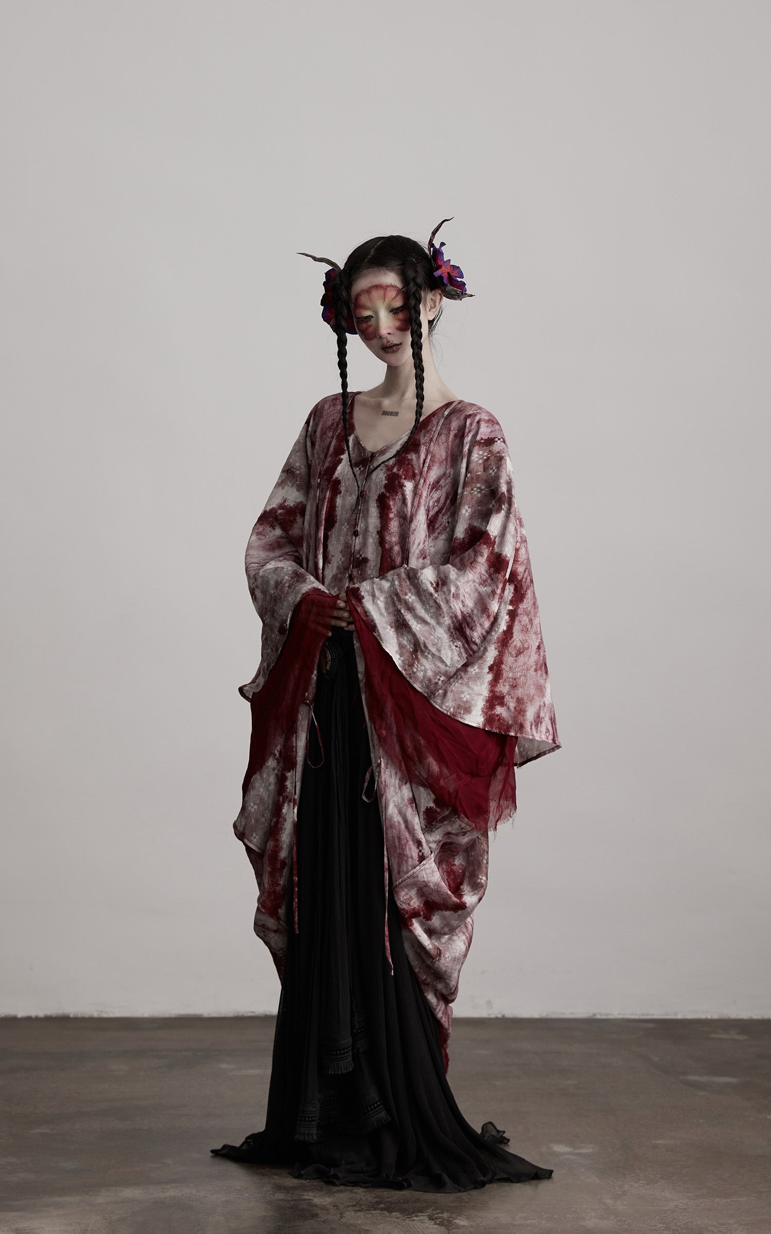 INDULGE Tie Dye Flowing Sheer Cardigan