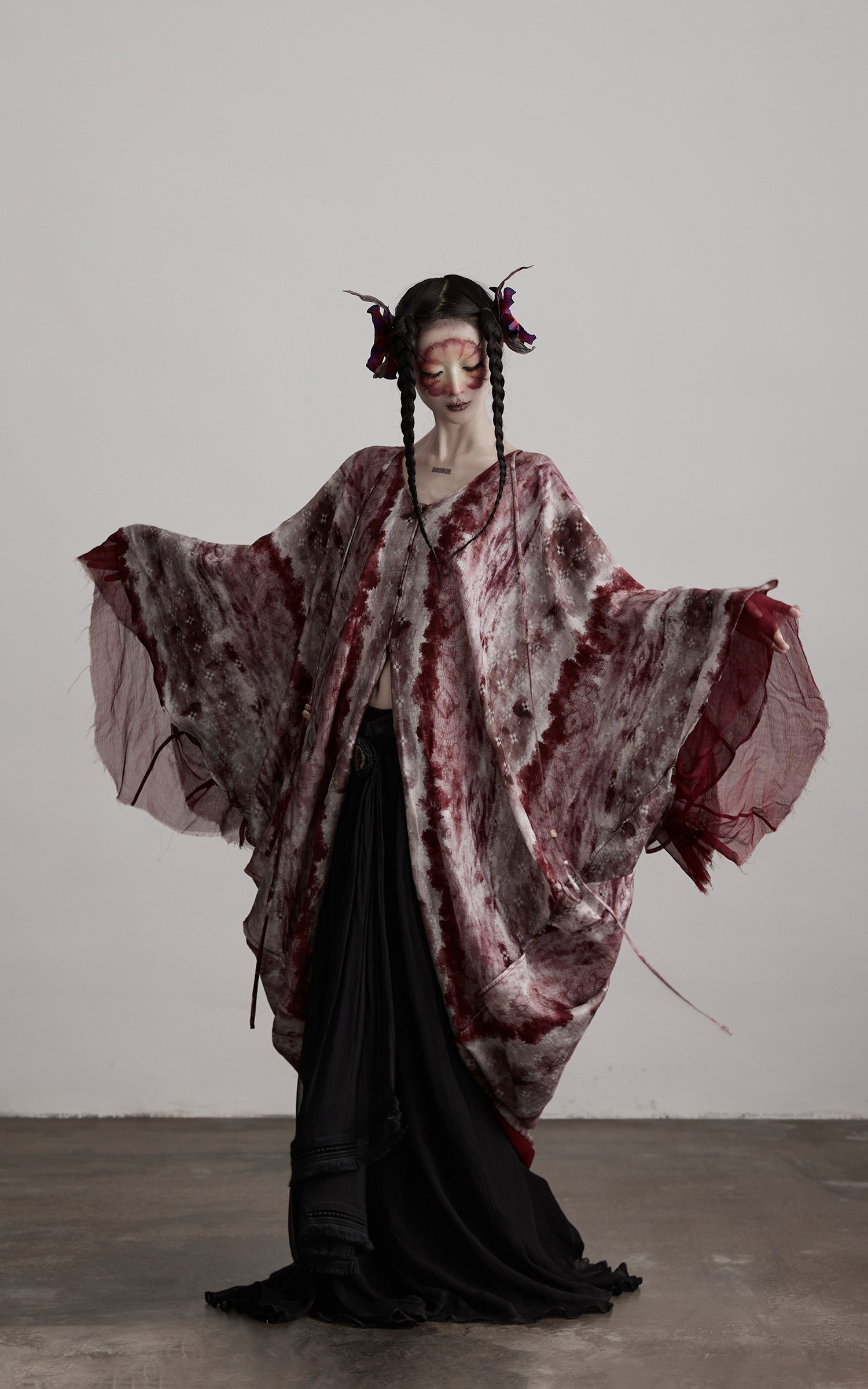 INDULGE Tie Dye Flowing Sheer Cardigan