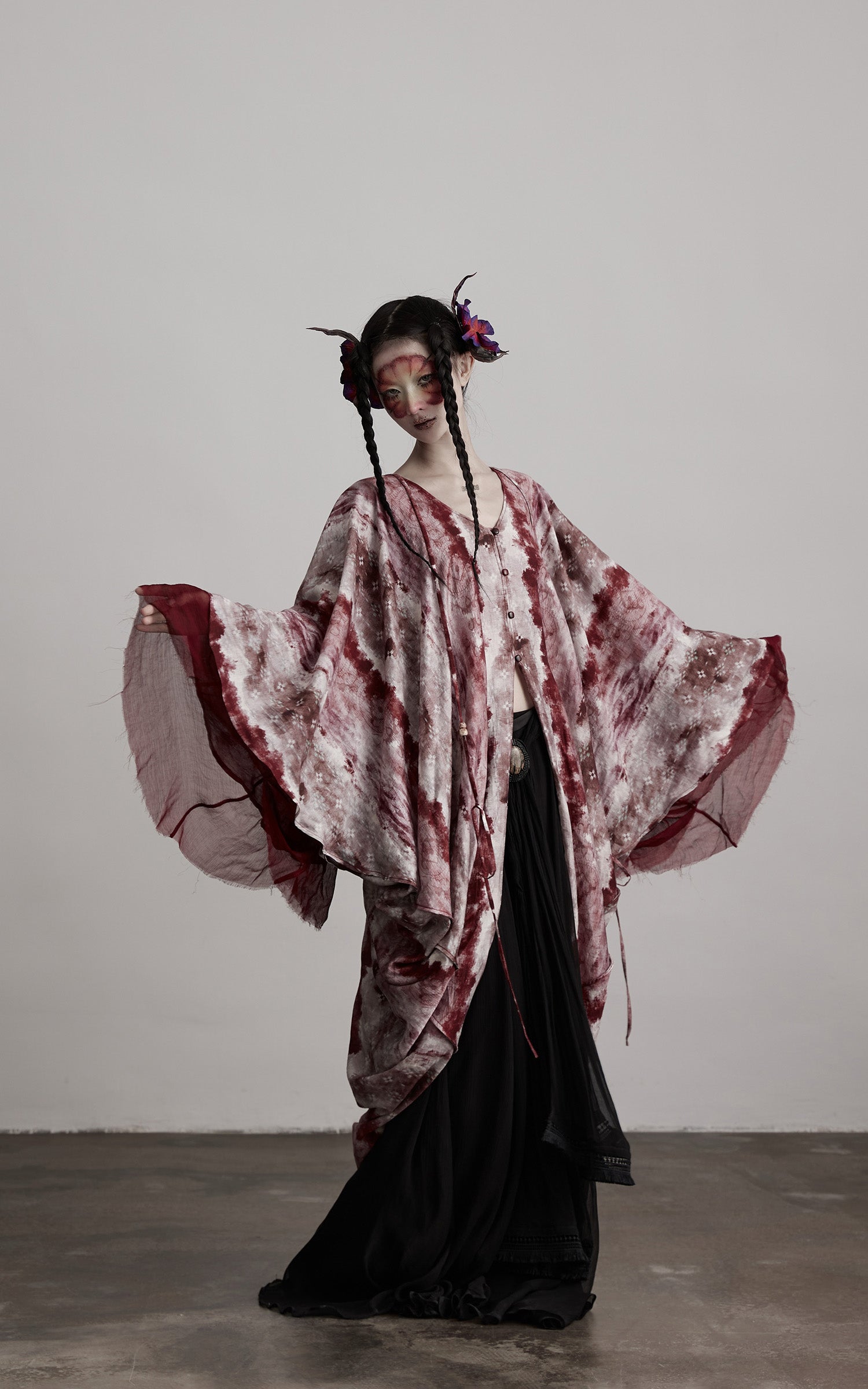 INDULGE Tie Dye Flowing Sheer Cardigan