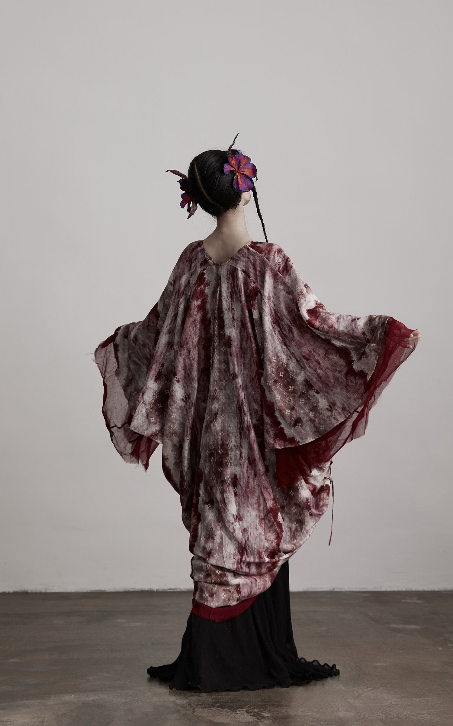 INDULGE Tie Dye Flowing Sheer Cardigan