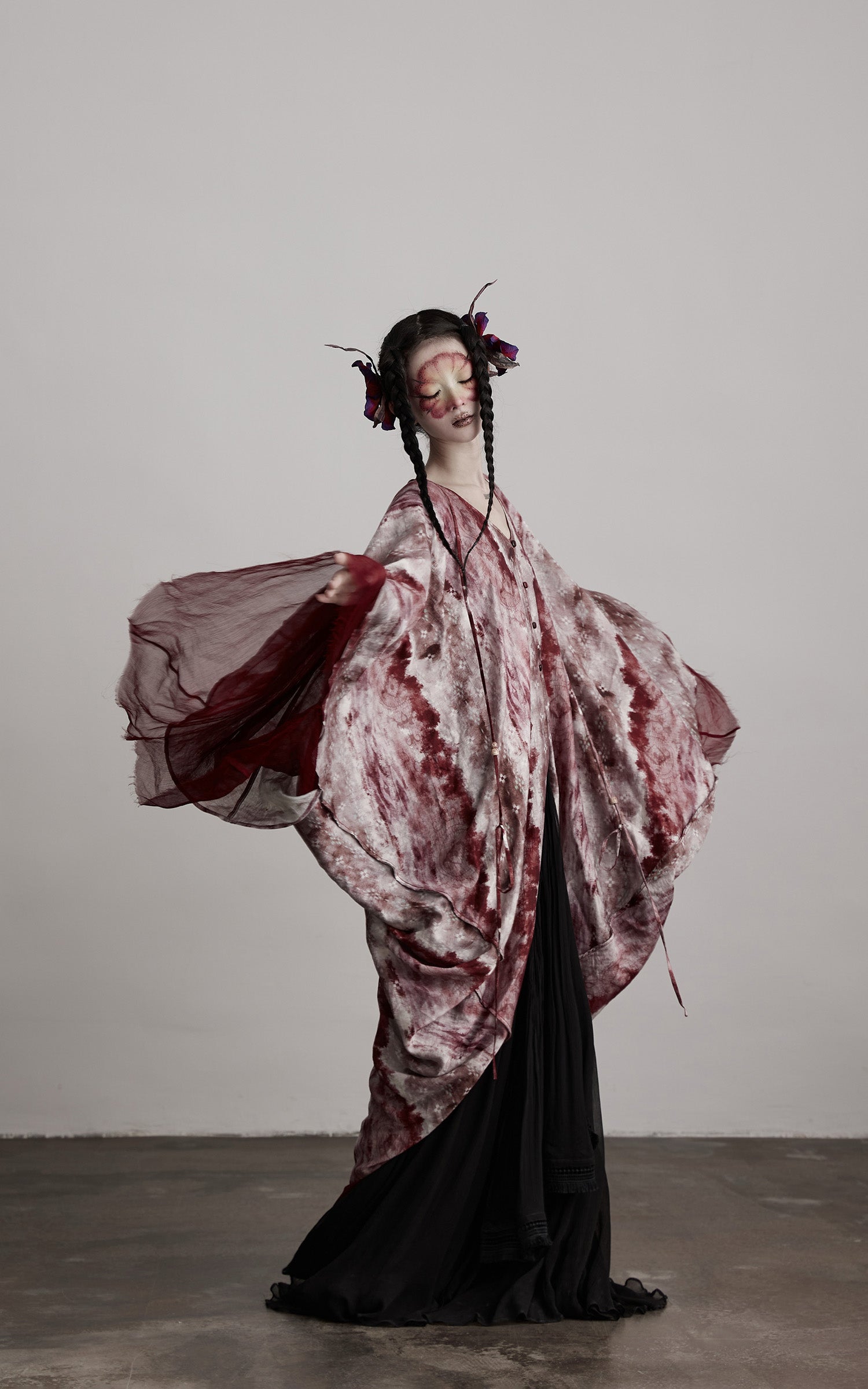 INDULGE Tie Dye Flowing Sheer Cardigan